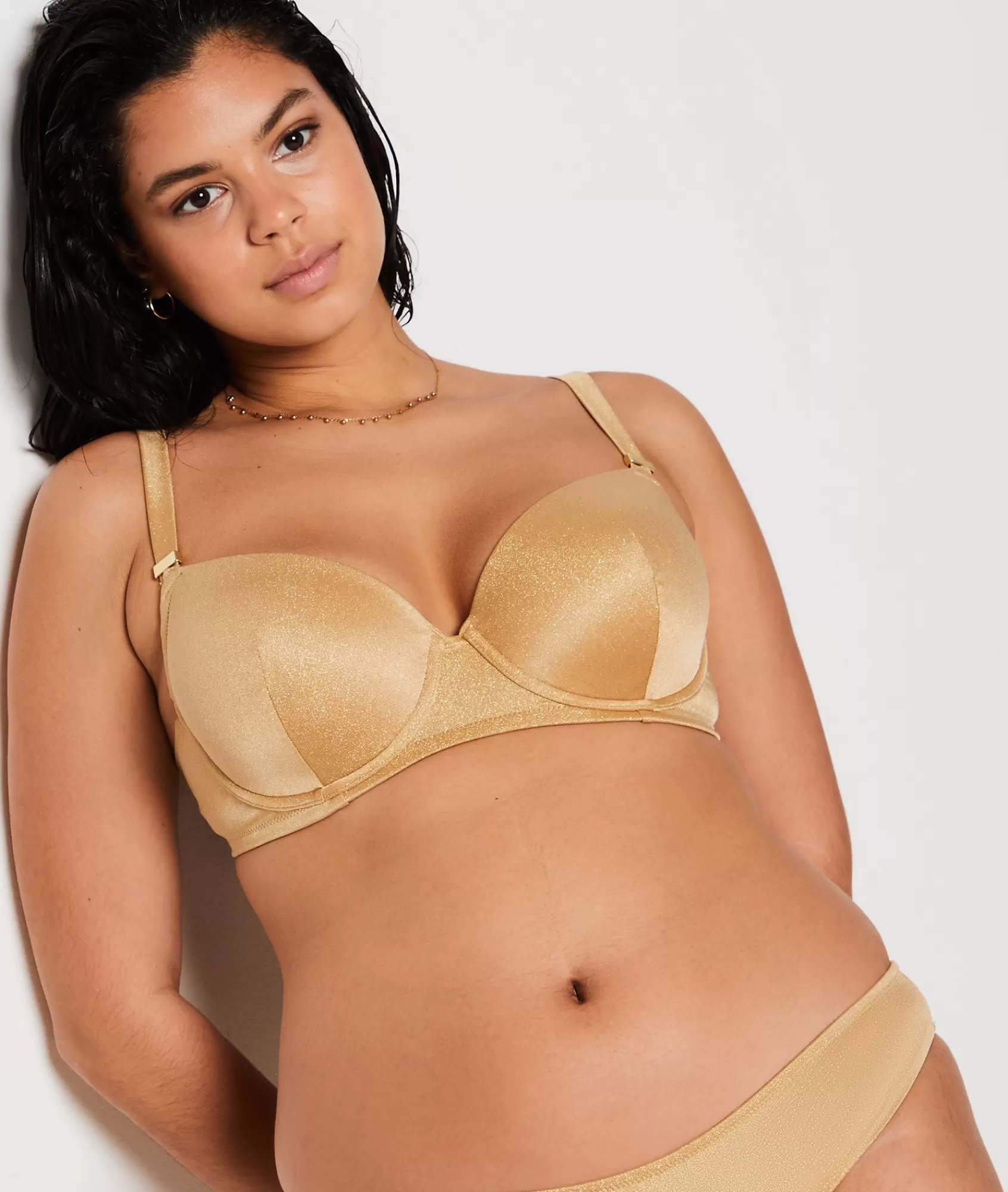 Etam Balconette Tops | Curve Swimwear>Balconette glitter bikini top
