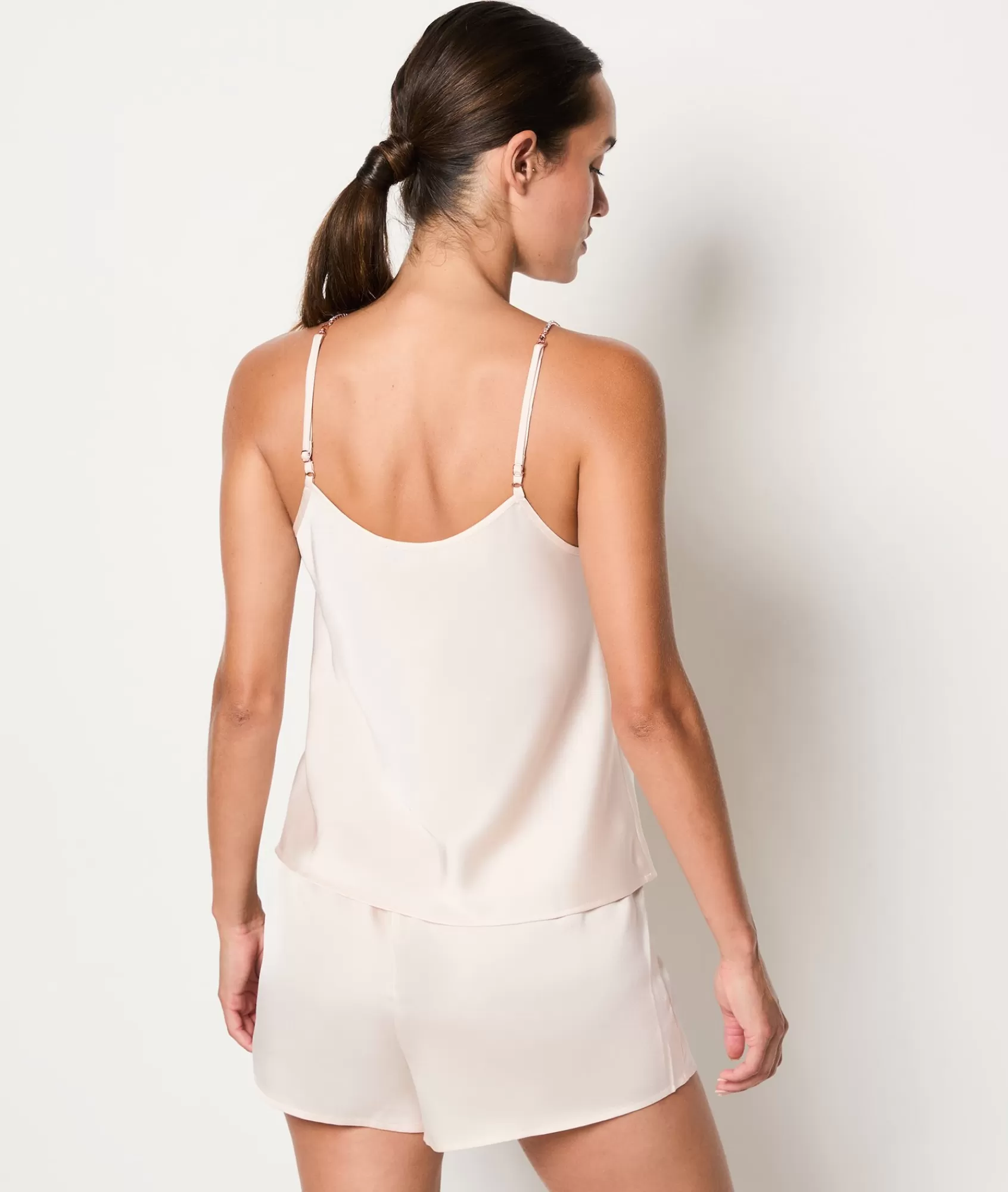 Etam Pyjama Tops>Camisole with Thin Straps and Lace Neckline