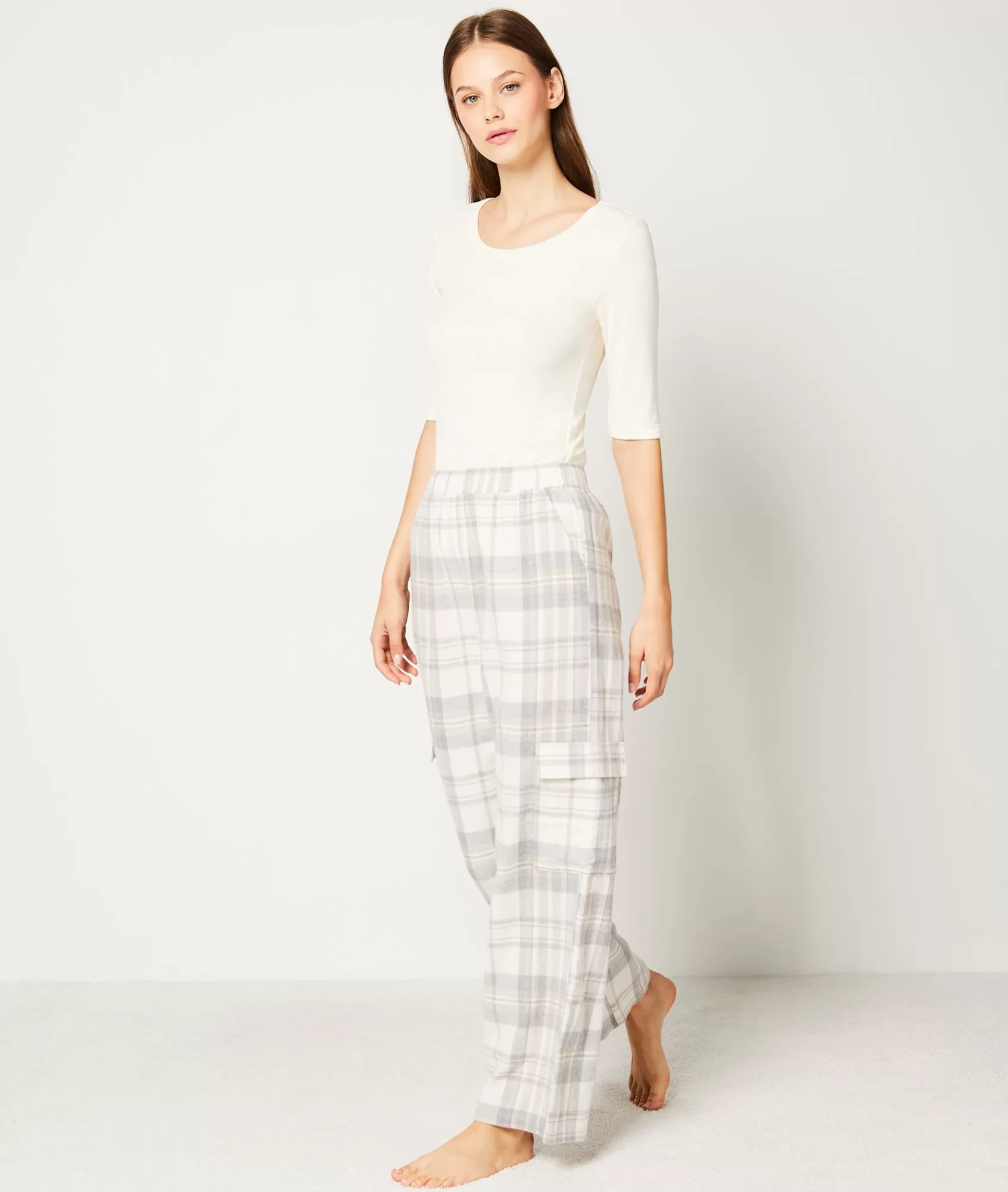 Etam Loungewear | Pyjama Bottoms>Checkered Flannel Pyjama Trousers