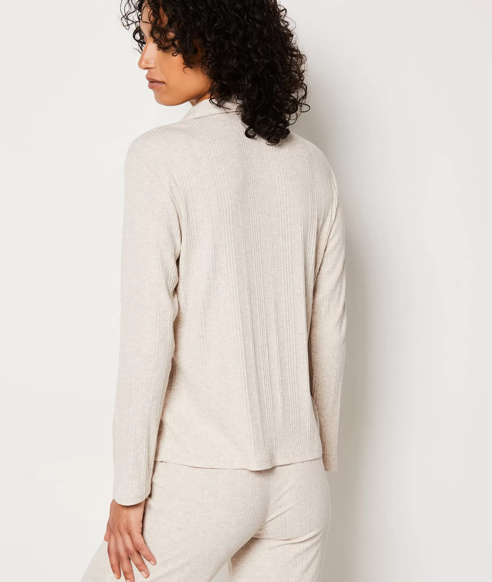 Etam Pyjama Tops>Chemise de pyjama en maille côtelée Richelieu