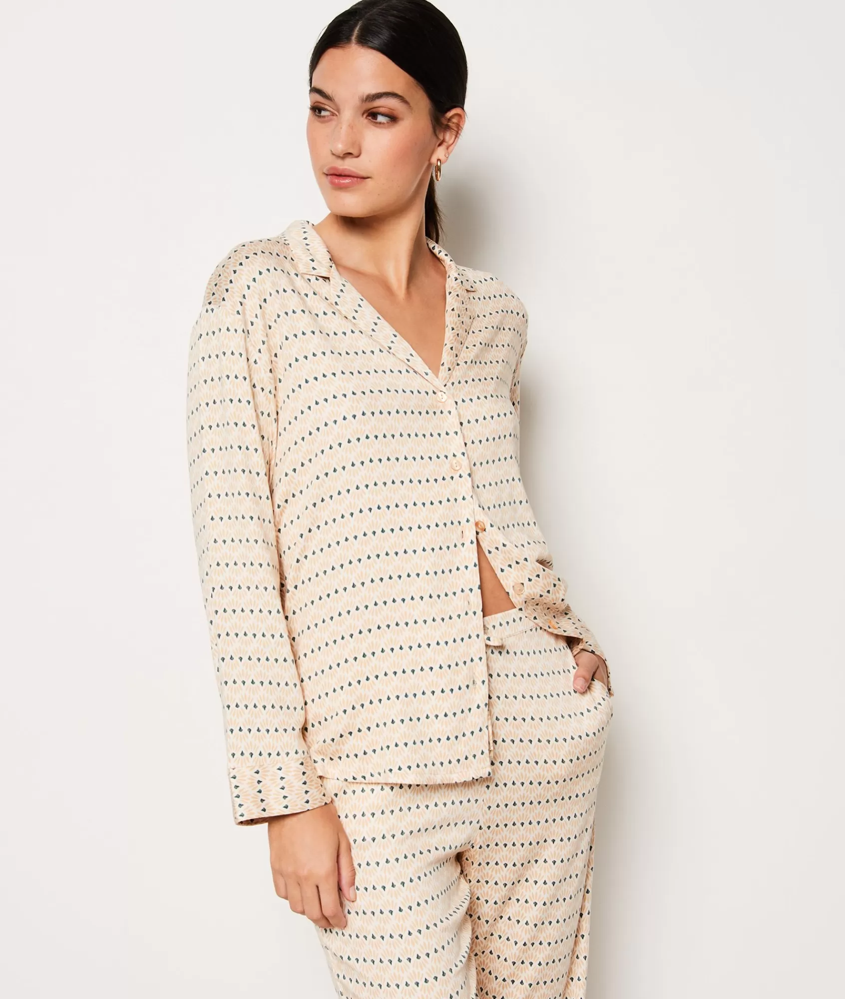 Etam Pyjama Tops>Chemise de pyjama en twill imprimée