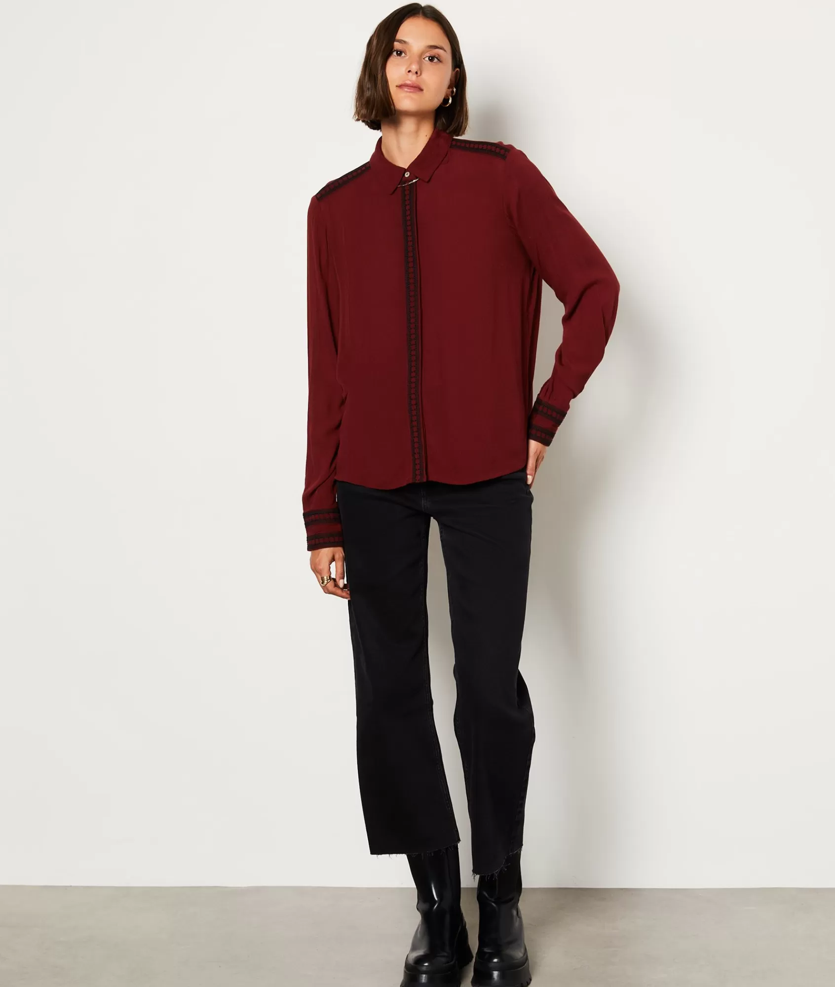 Etam Flowy Shirts | Chic Shirts>Chemise manches longues brodée