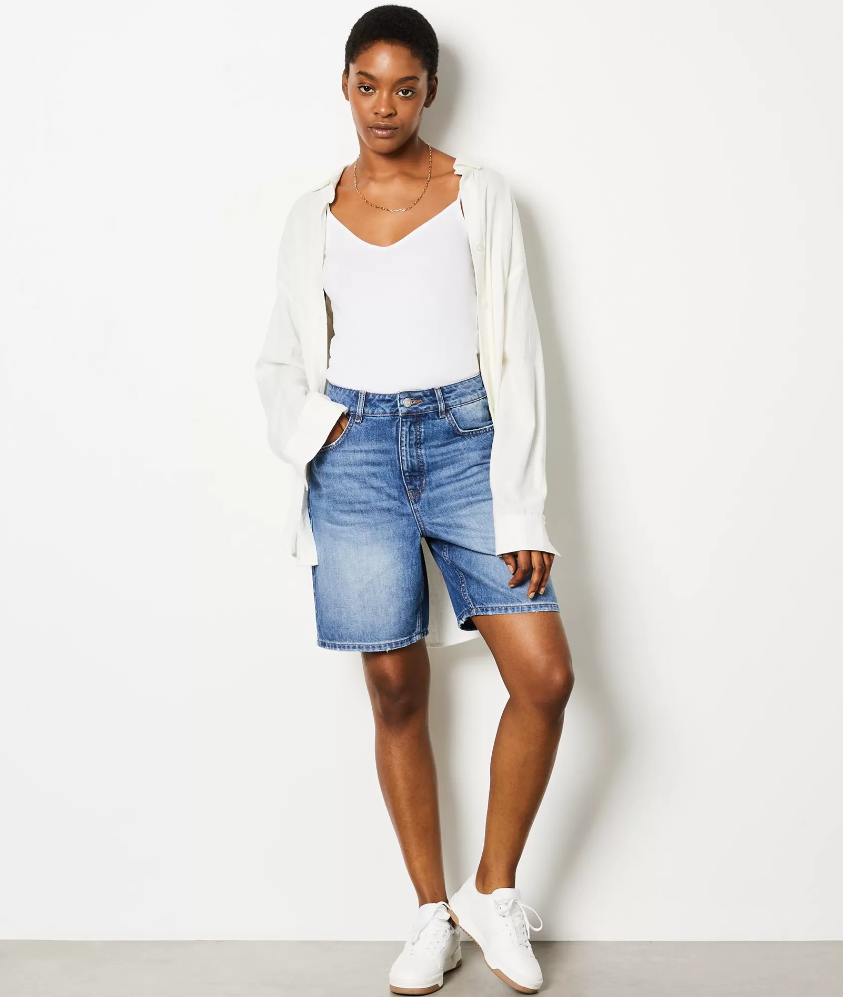 Etam Shorts>Denim Bermuda Shorts