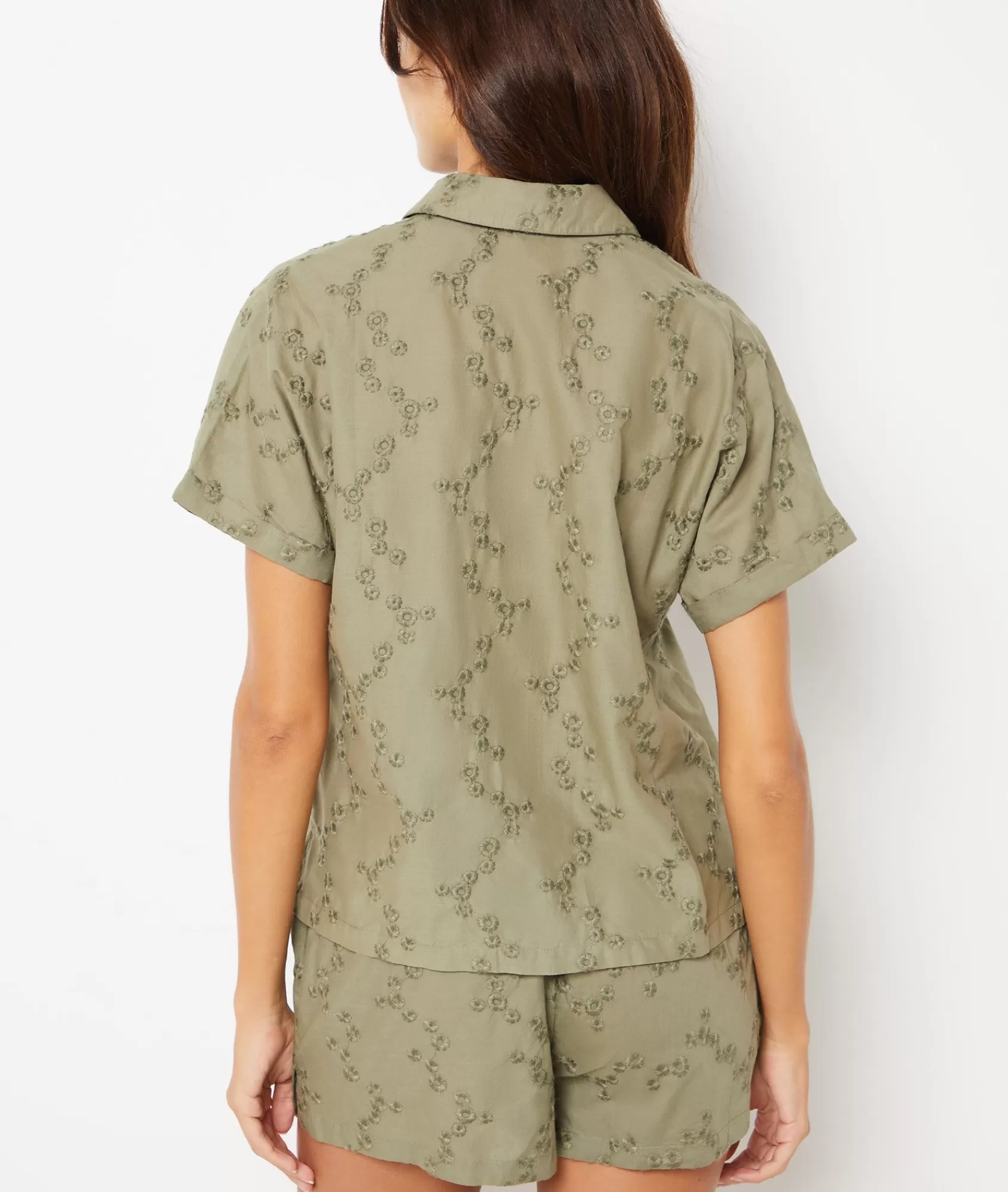 Etam Pyjama Tops>Embroidered Cotton Pyjama Shirt