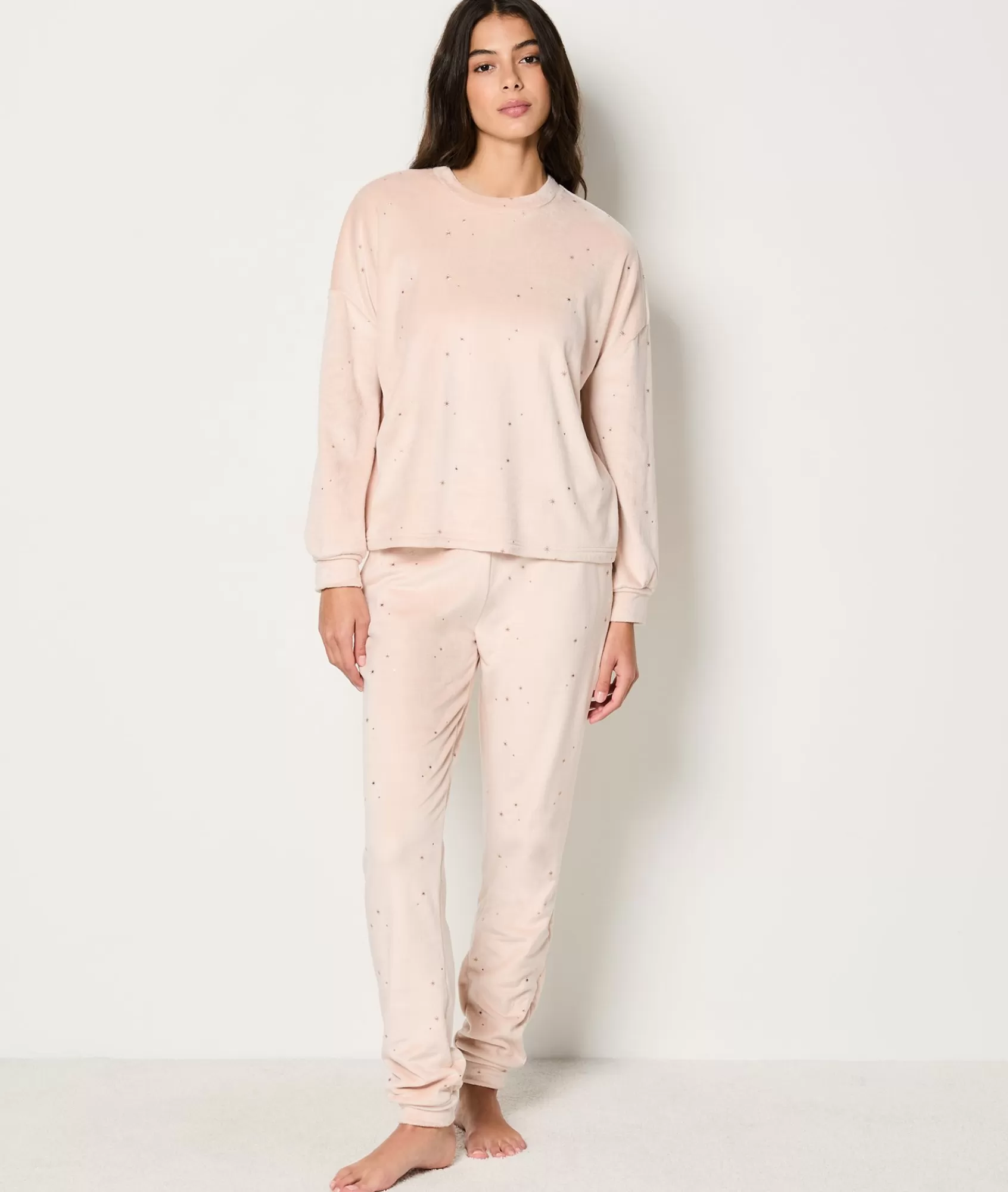 Etam 2 And 3-piece Pyjamas>Ensemble 2 pièces de pyjamas en velours imprimé dorée