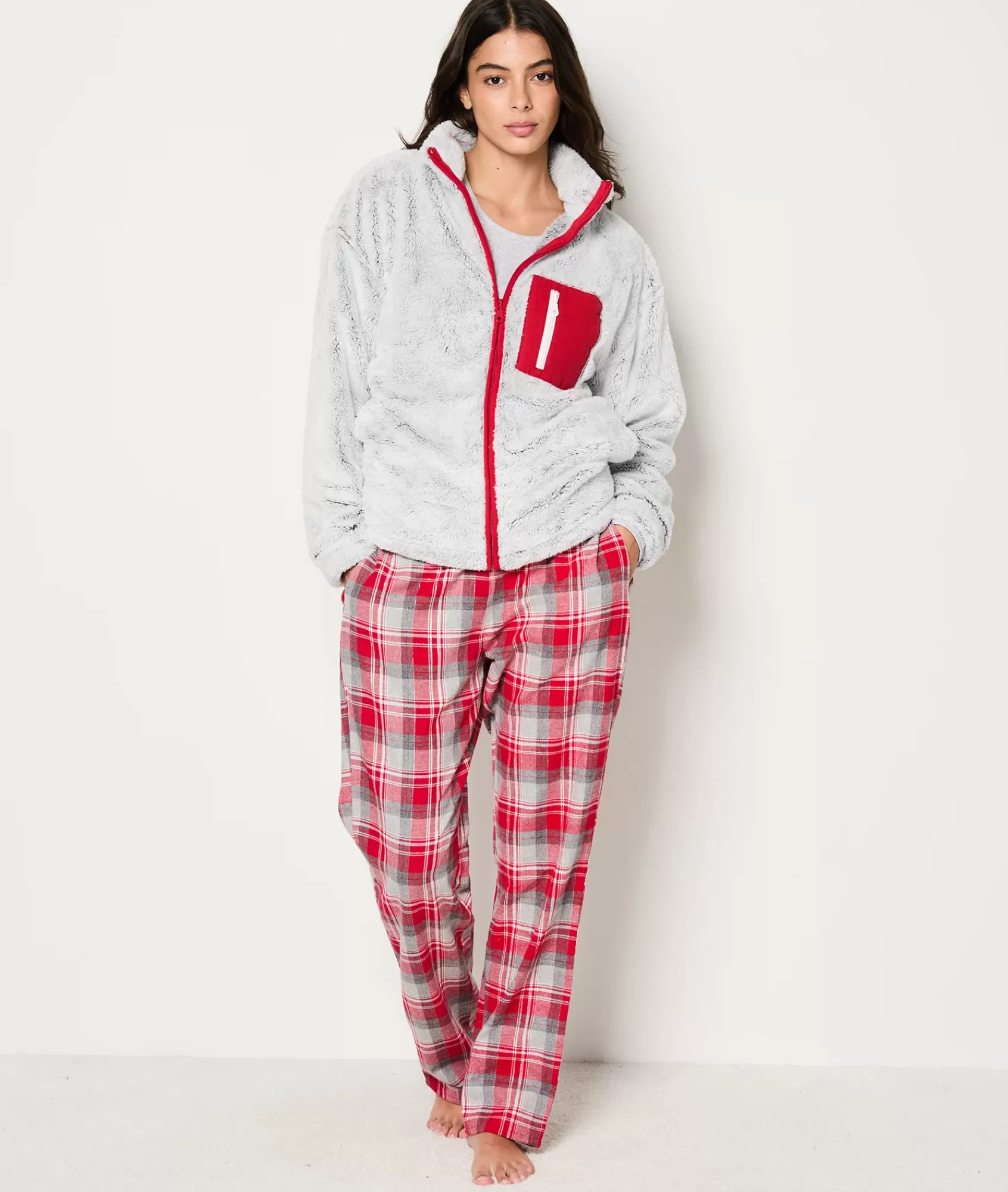 Etam 2 And 3-piece Pyjamas>Ensemble 3 pièces de pyjamas veste polaire