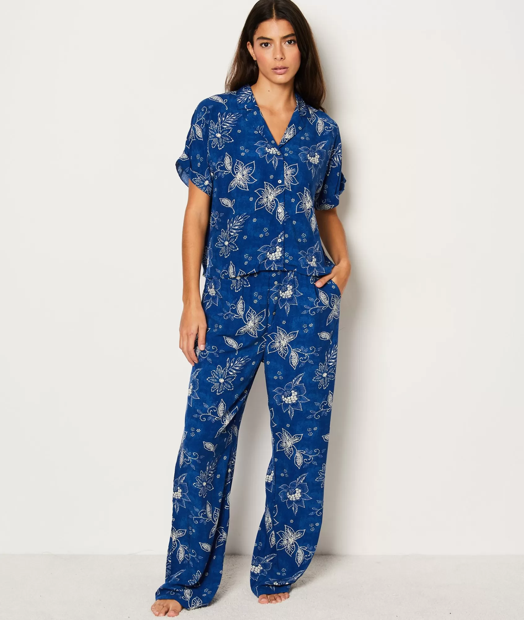 Etam Pyjama Bottoms>Flared Patterned Pyjama Bottoms