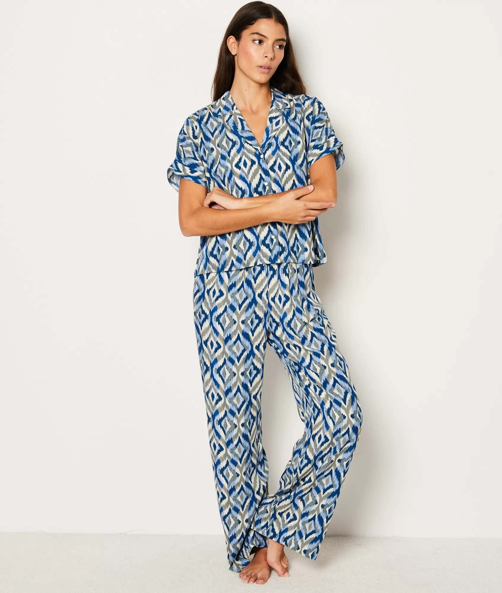 Etam Pyjama Bottoms>Flared Patterned Pyjama Bottoms