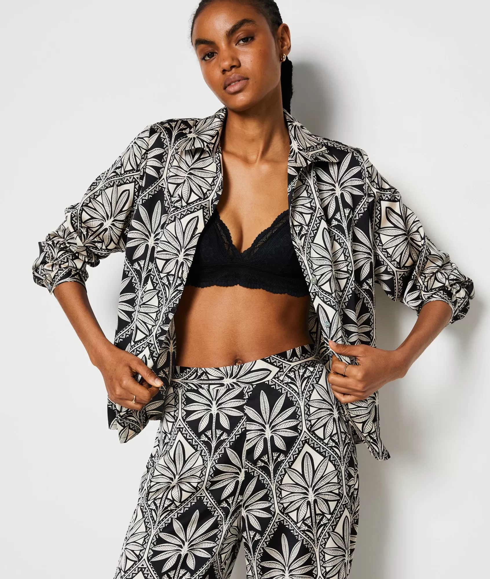 Etam Pyjama Tops>Floral Print Pyjama Shirt