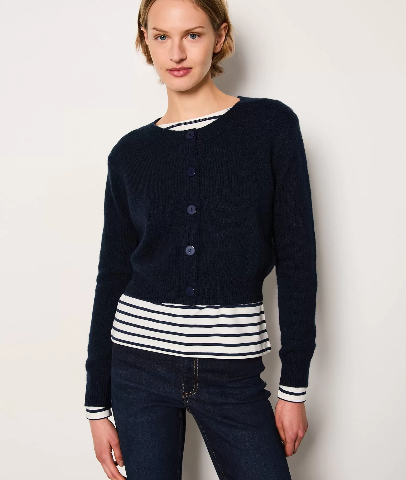 Etam Short Sleeves>Gilet court boutonné