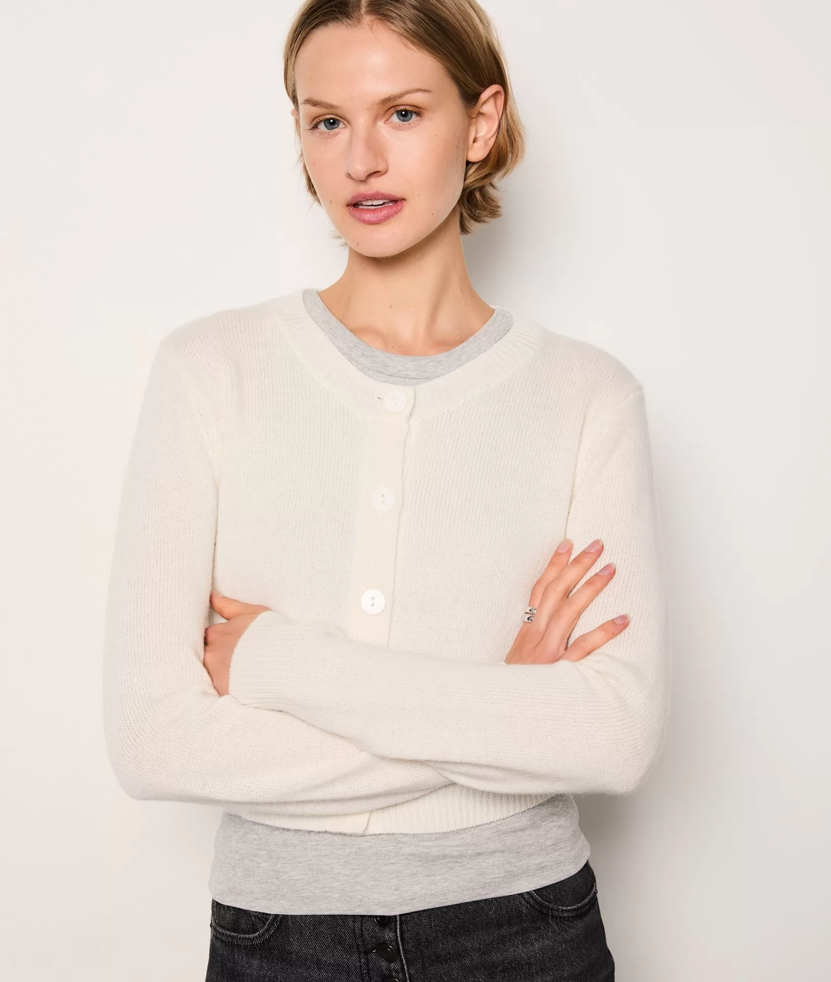 Etam Short Sleeves>Gilet court boutonné