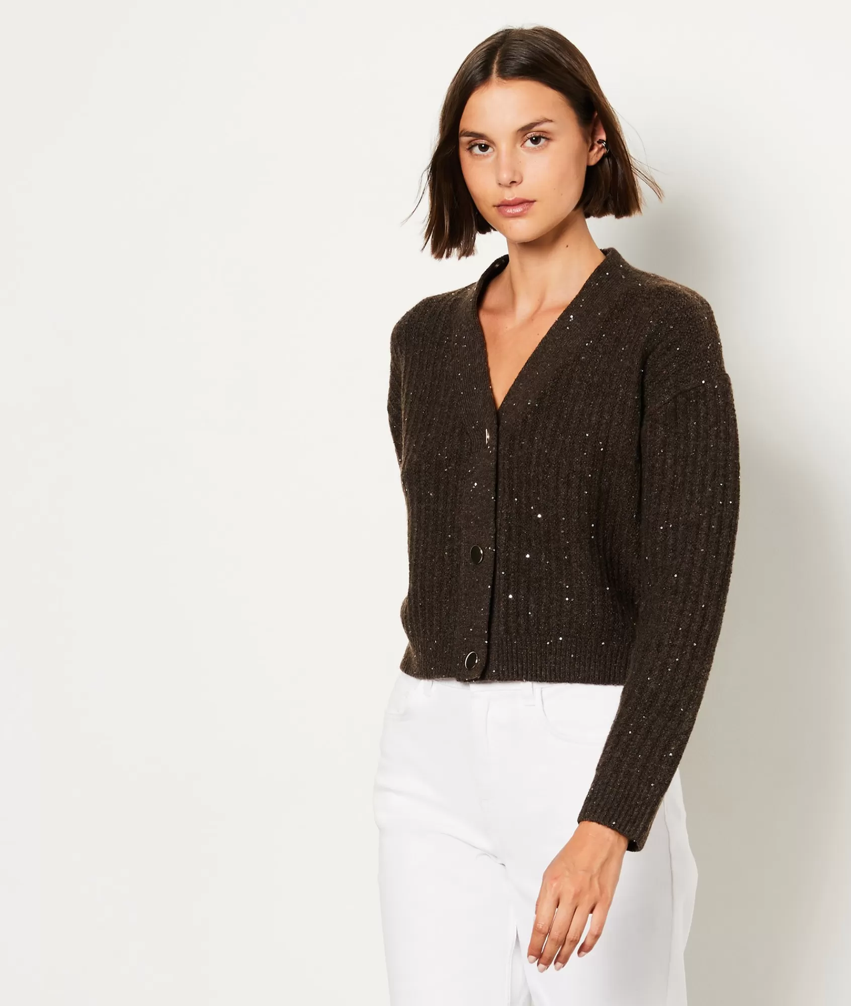 Etam V-necks>Gilet détails pailleté
