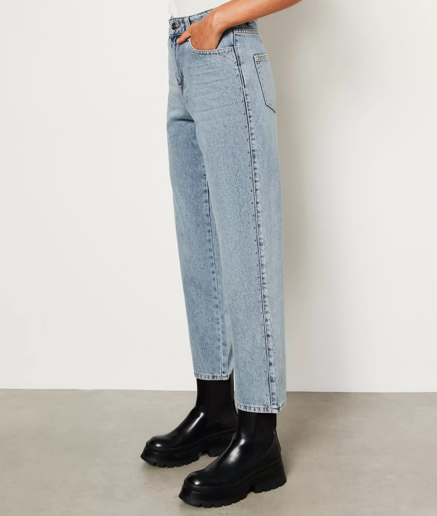 Etam Straight-leg Pants>Jean coupe droite avec clous