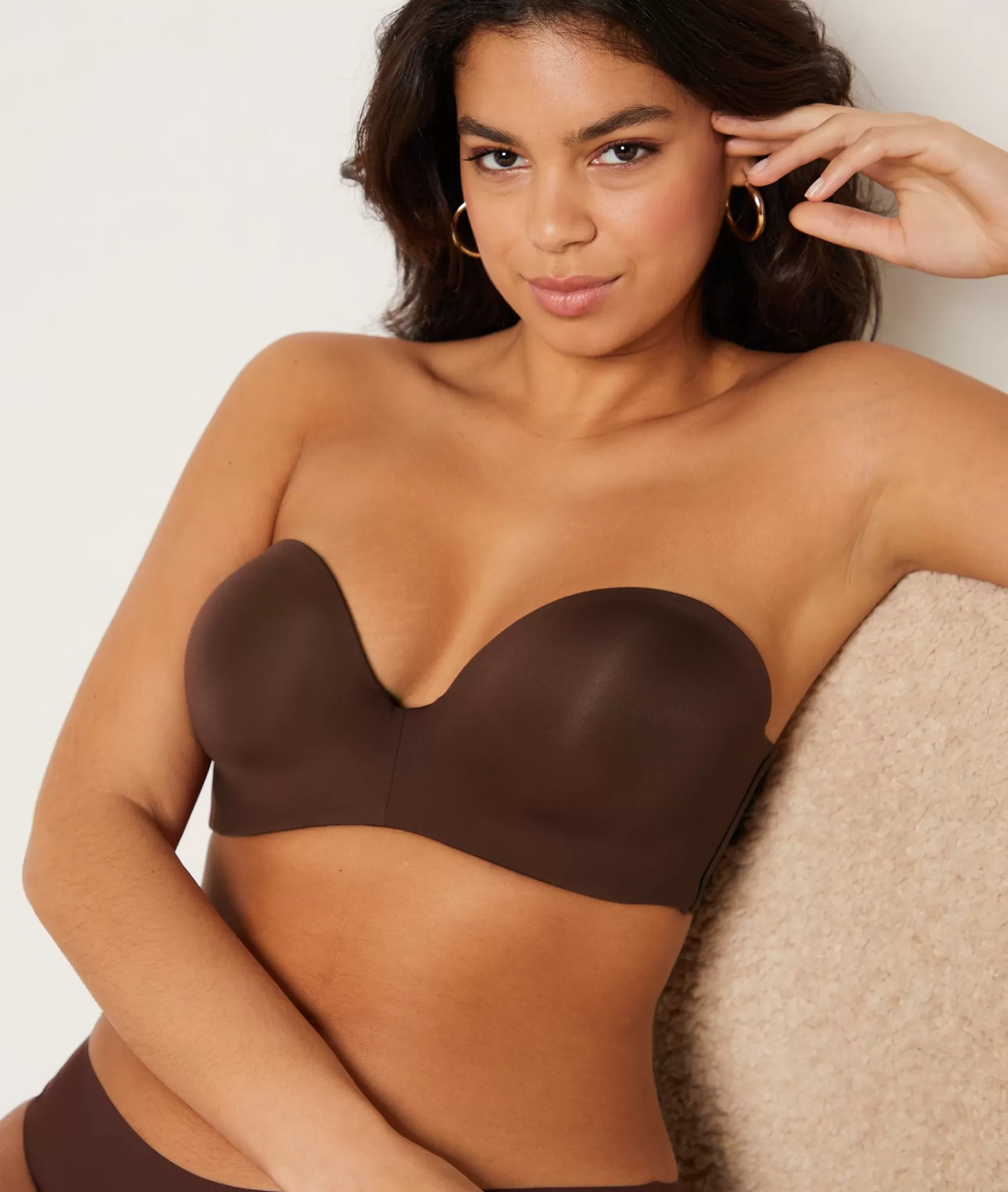 Etam Bandeau Bras>Lightly Lined Bra with Removable Straps, C-E cup