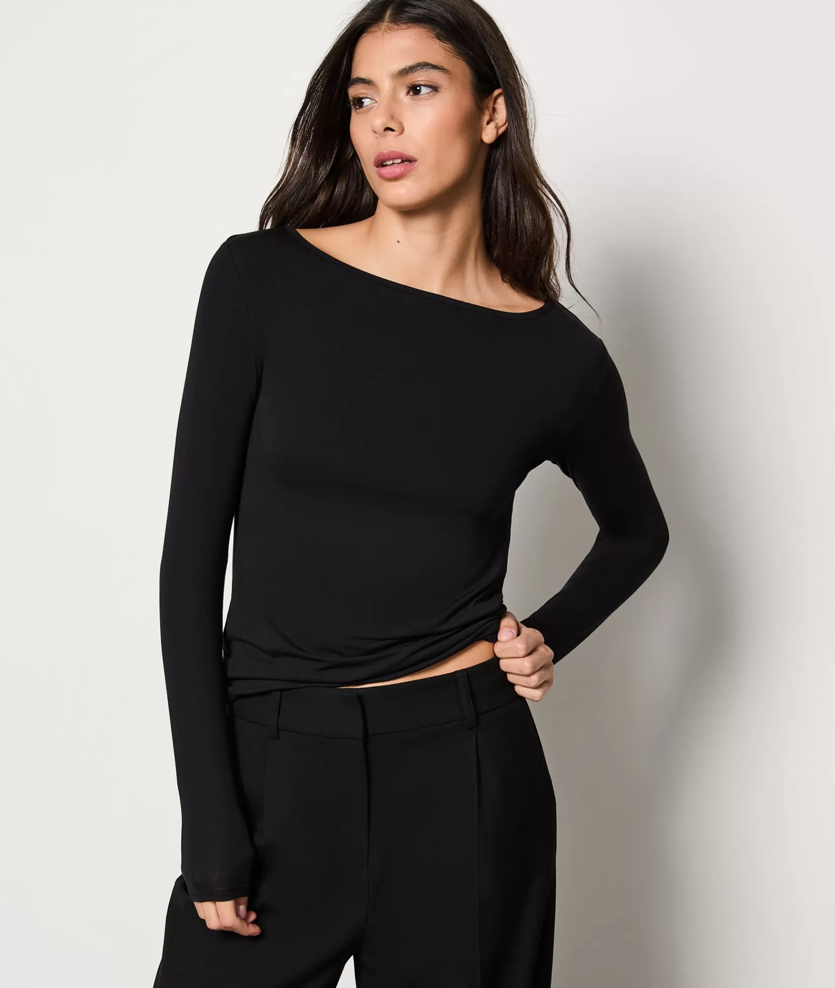 Etam T-shirts | Pyjama Tops>Long-Sleeved Thermal Mesh T-Shirt