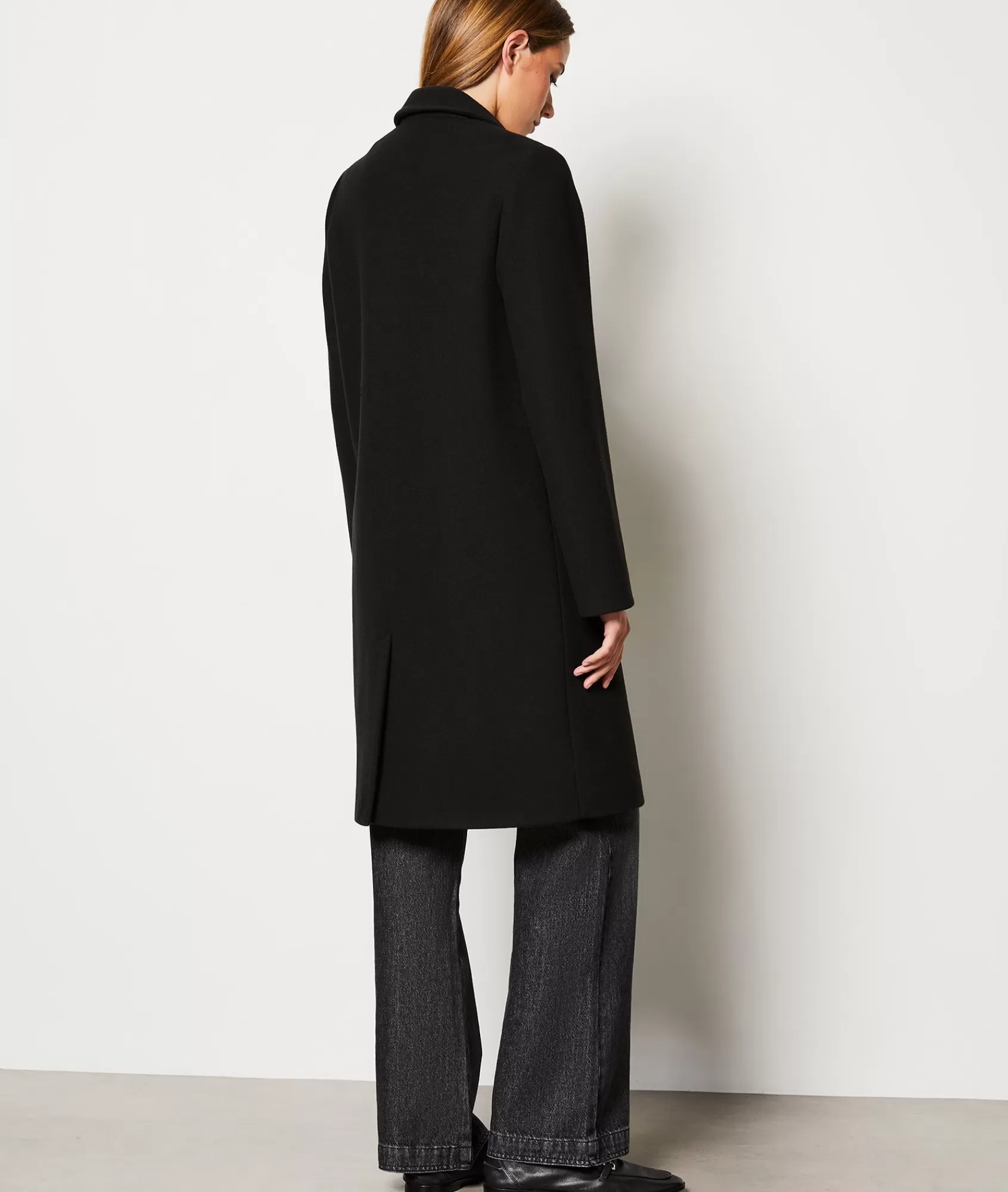 Etam Coats>Manteau long boutonné avec laine