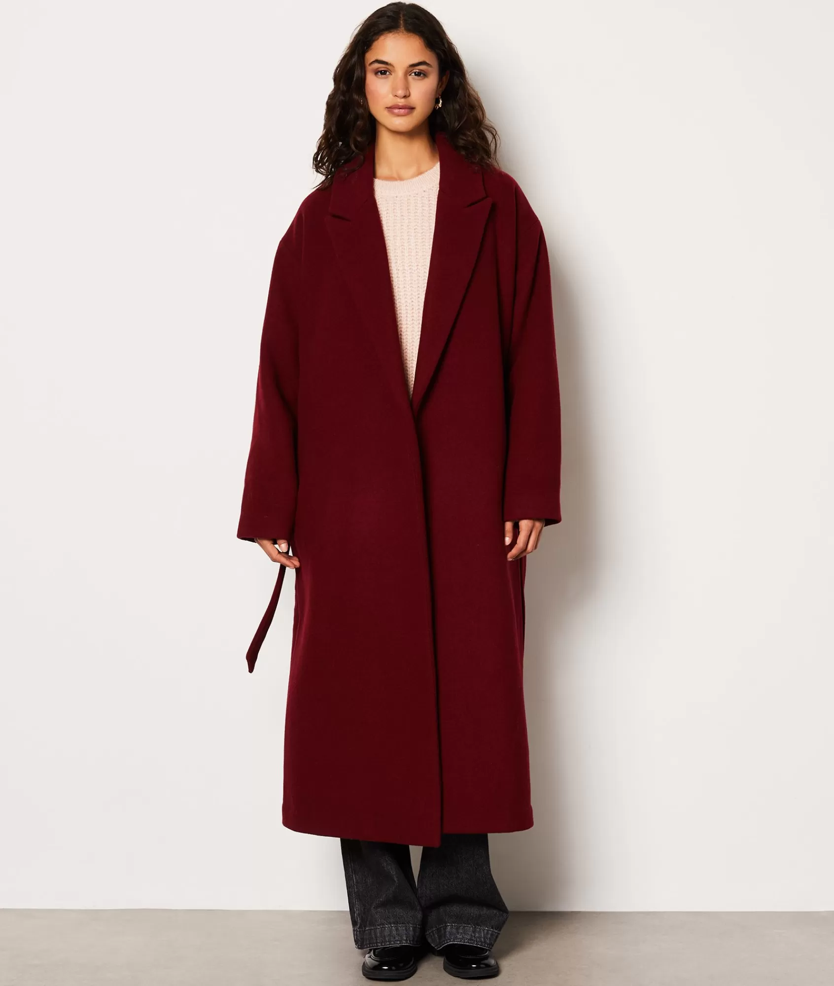 Etam Coats>Manteau long ceinturé avec laine