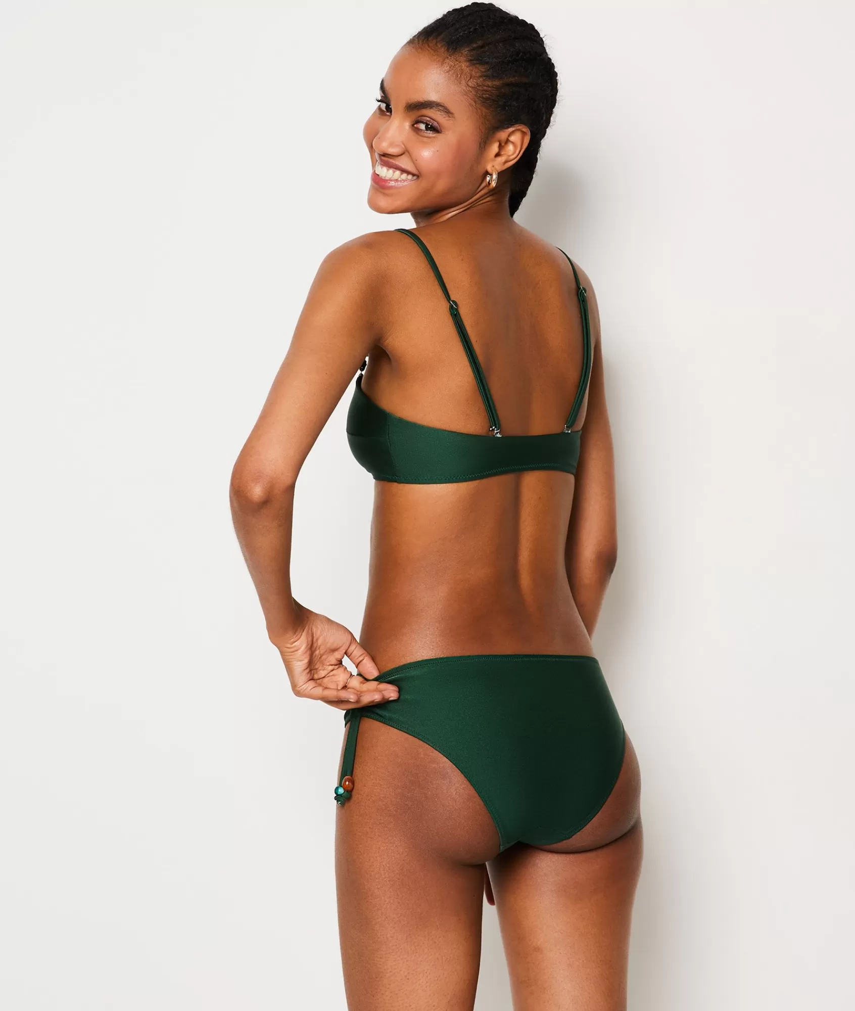 Etam Fancy Swimwear>Mid-rise satin bikini bottoms