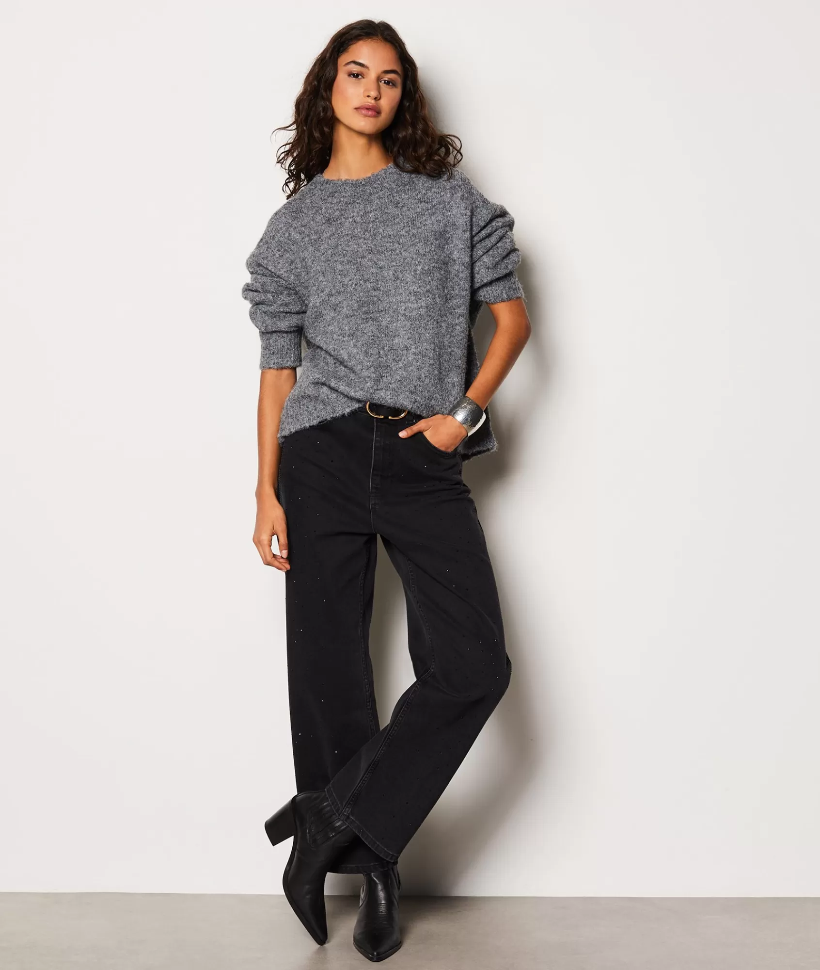 Etam Straight-leg Pants>Pantalon coupe droite à strass