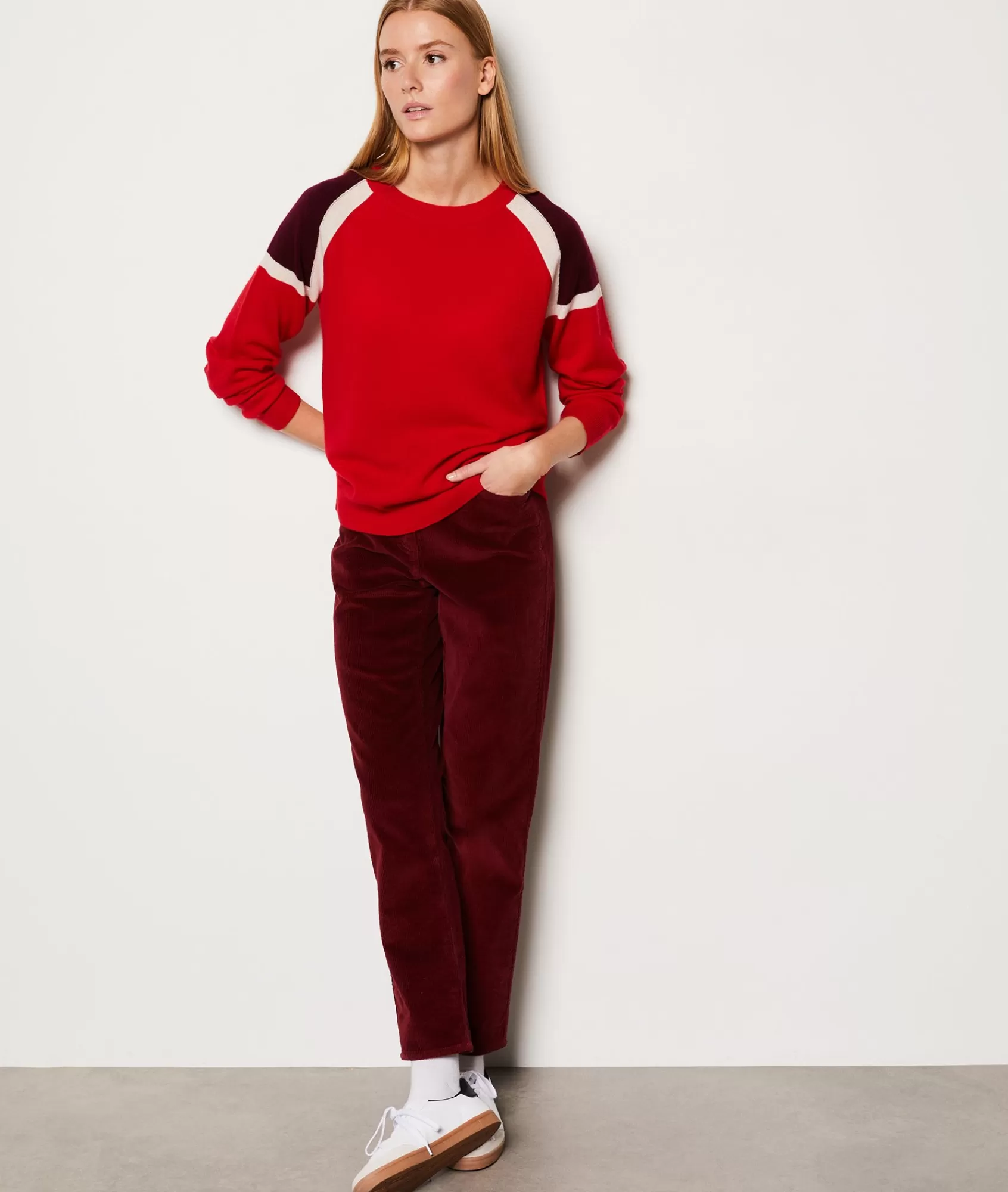 Etam Straight-leg Pants>Pantalon côtelé en coton coupe droite