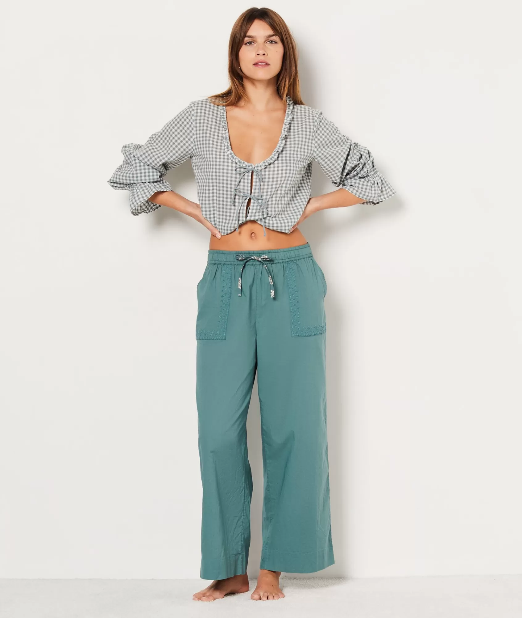 Etam Pyjama Bottoms>Pantalon de pyjama avec broderies 7/8ème
