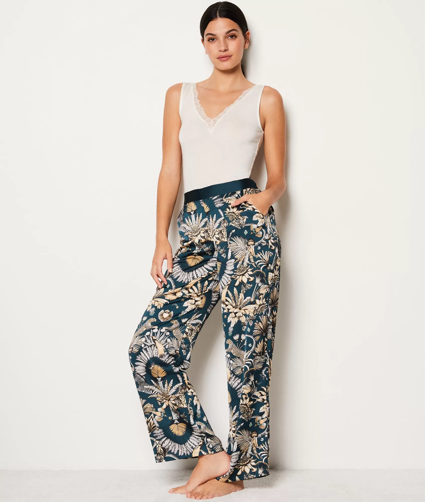 Etam Pyjama Bottoms>Pantalon de pyjama satiné imprimé