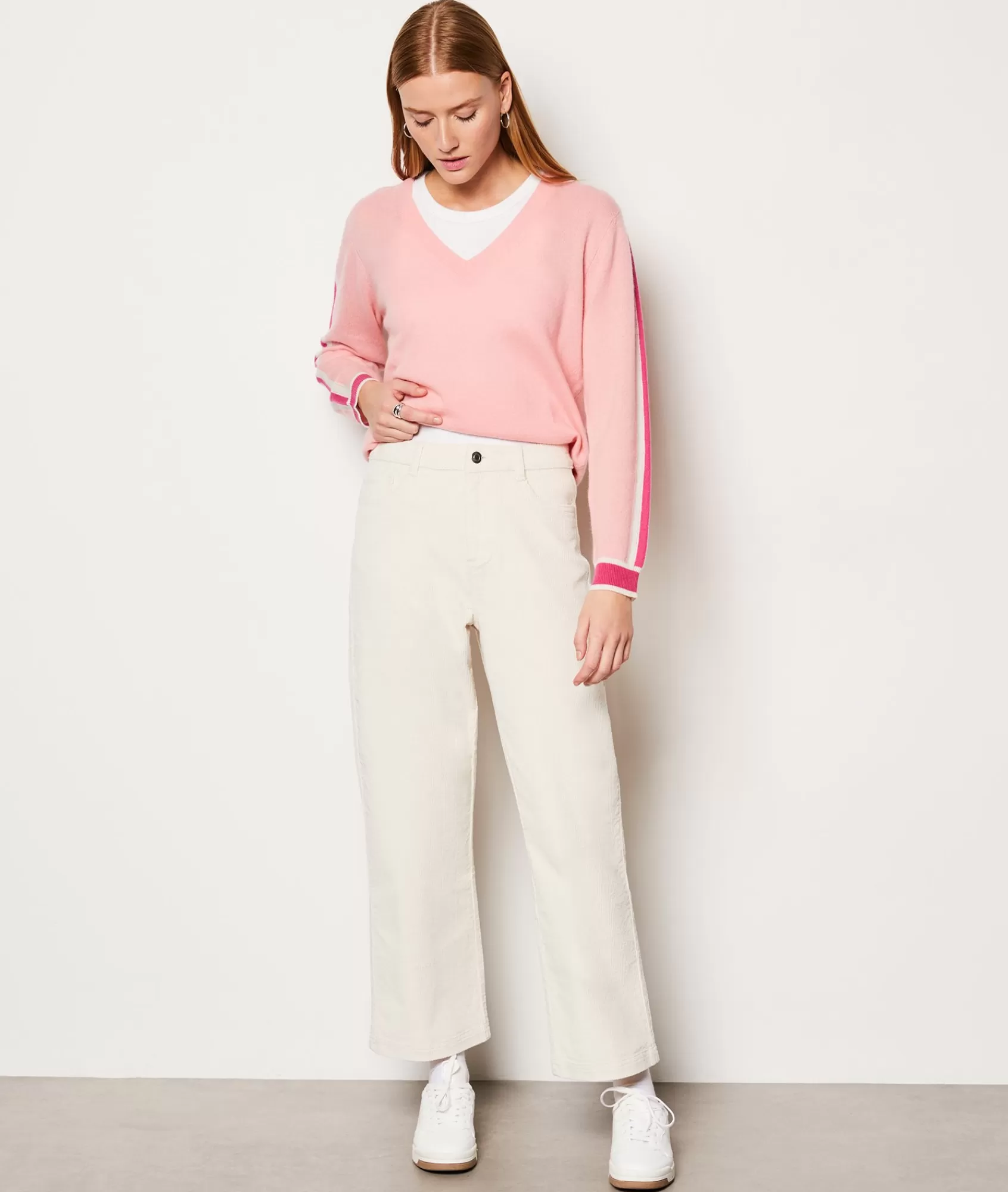 Etam Wide-leg Pants>Pantalon velours en coton coupe large