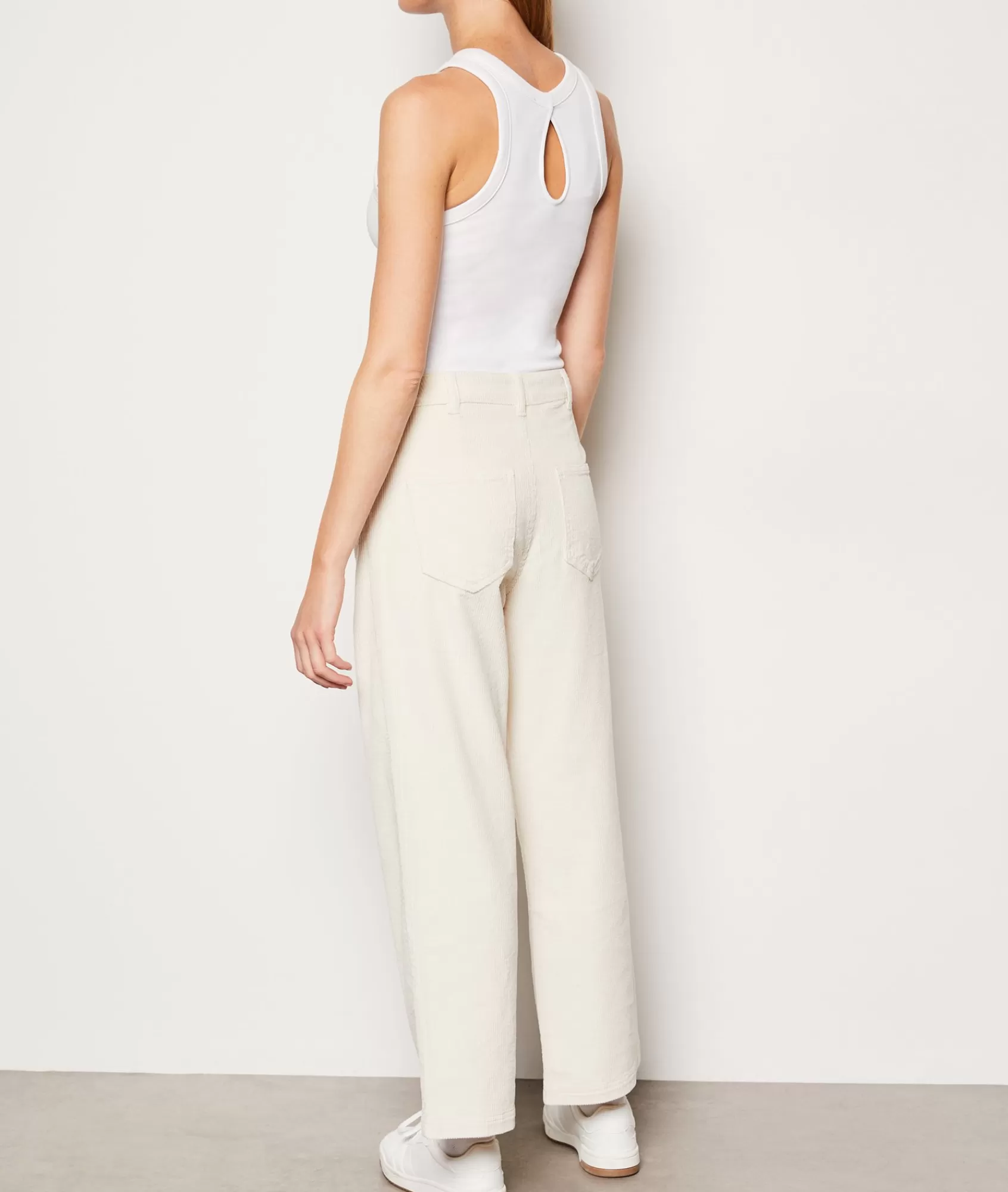 Etam Wide-leg Pants>Pantalon velours en coton coupe large