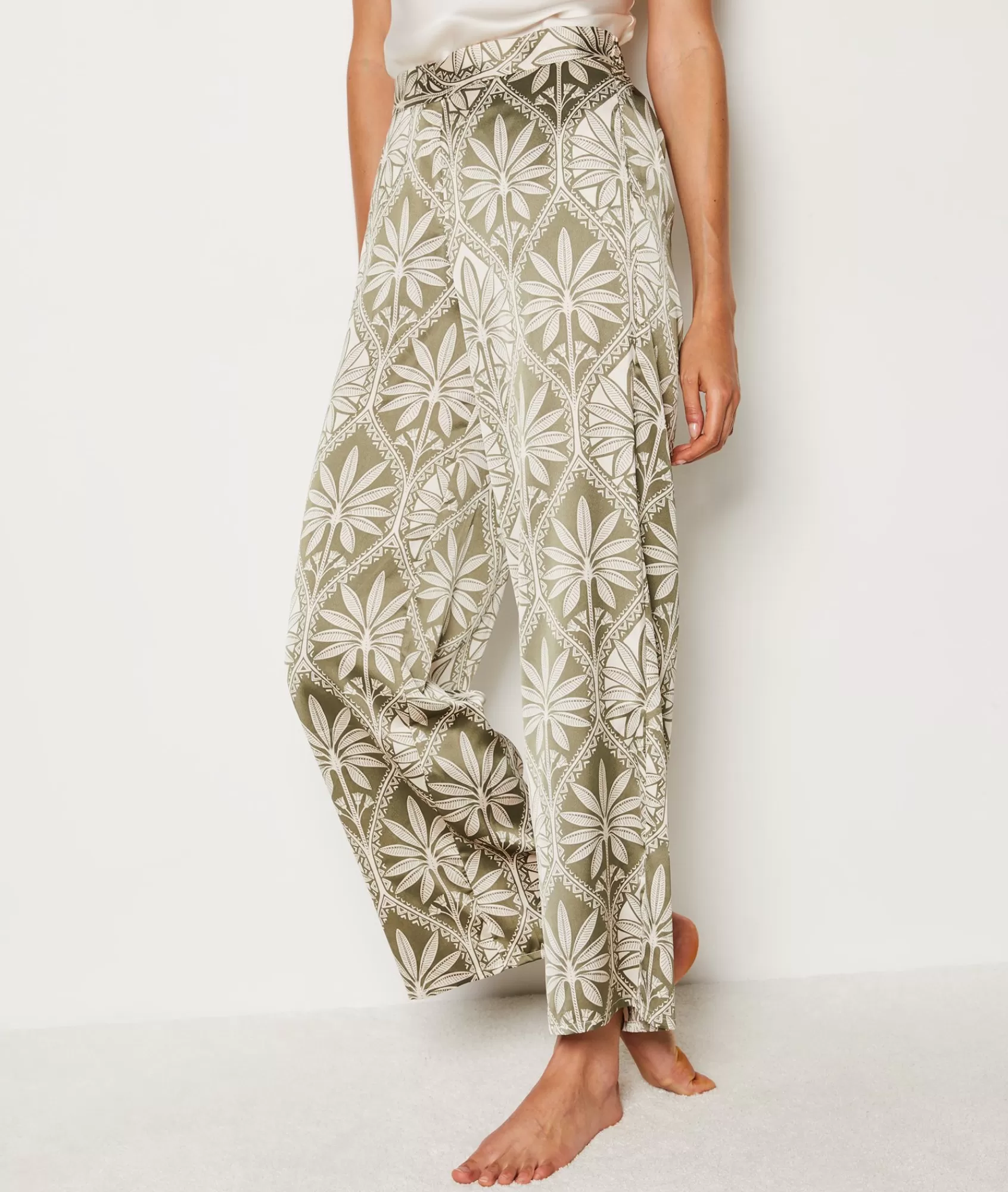 Etam Pyjama Bottoms>Patterned Satin Pyjama Trousers