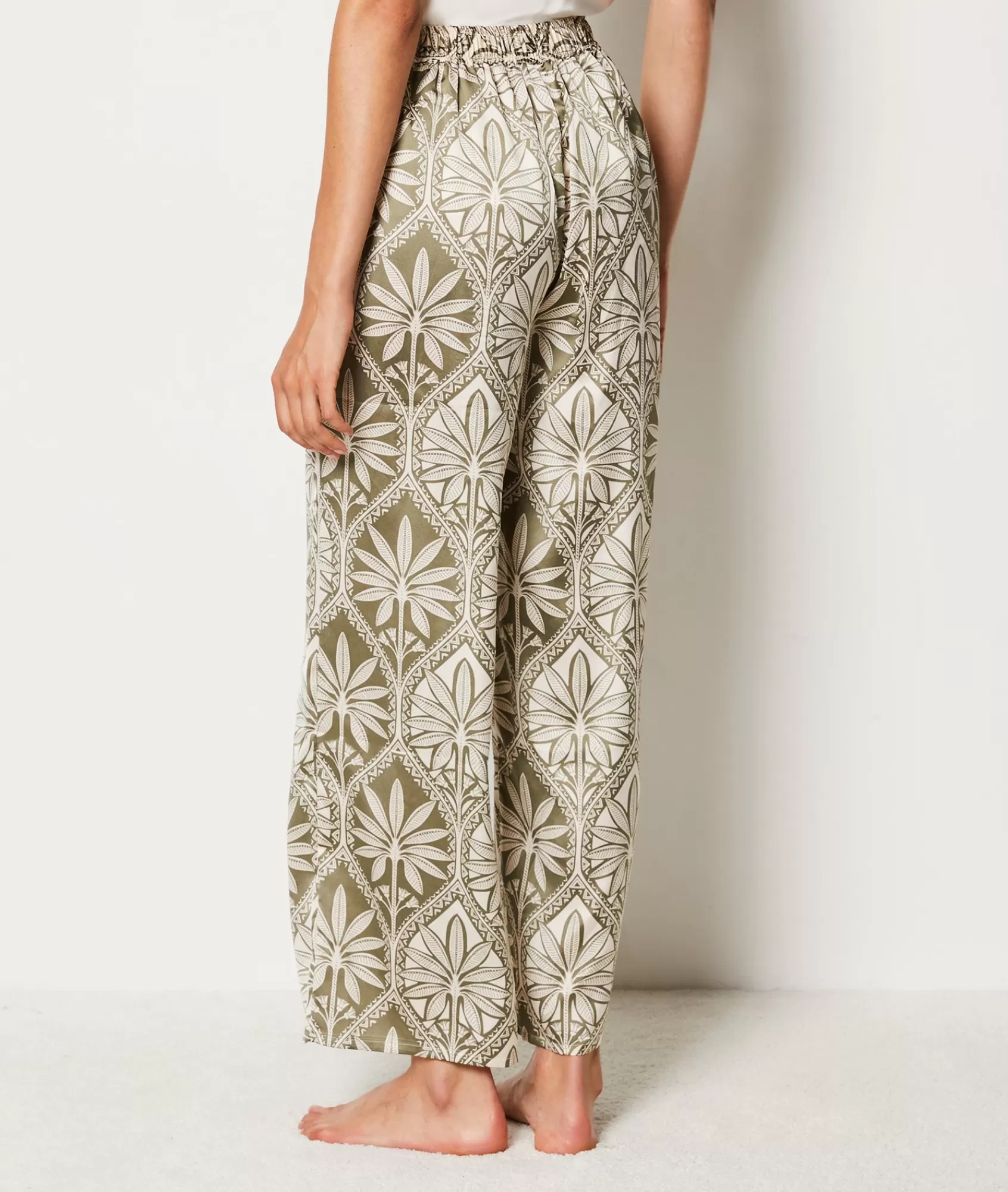 Etam Pyjama Bottoms>Patterned Satin Pyjama Trousers