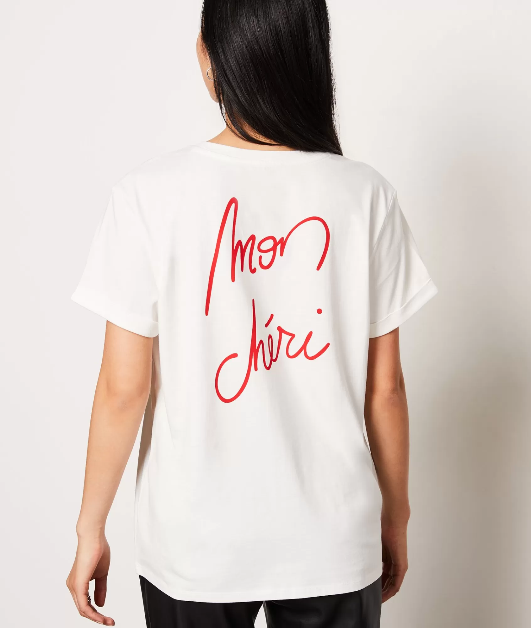 Etam T-shirts>Printed "Mon chéri" T-shirt in Cotton