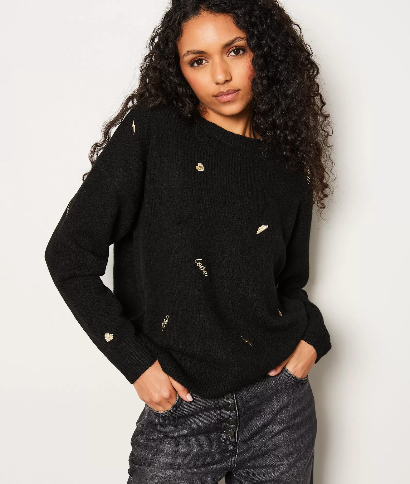 Etam Crewnecks>Pull à imprimé dorée