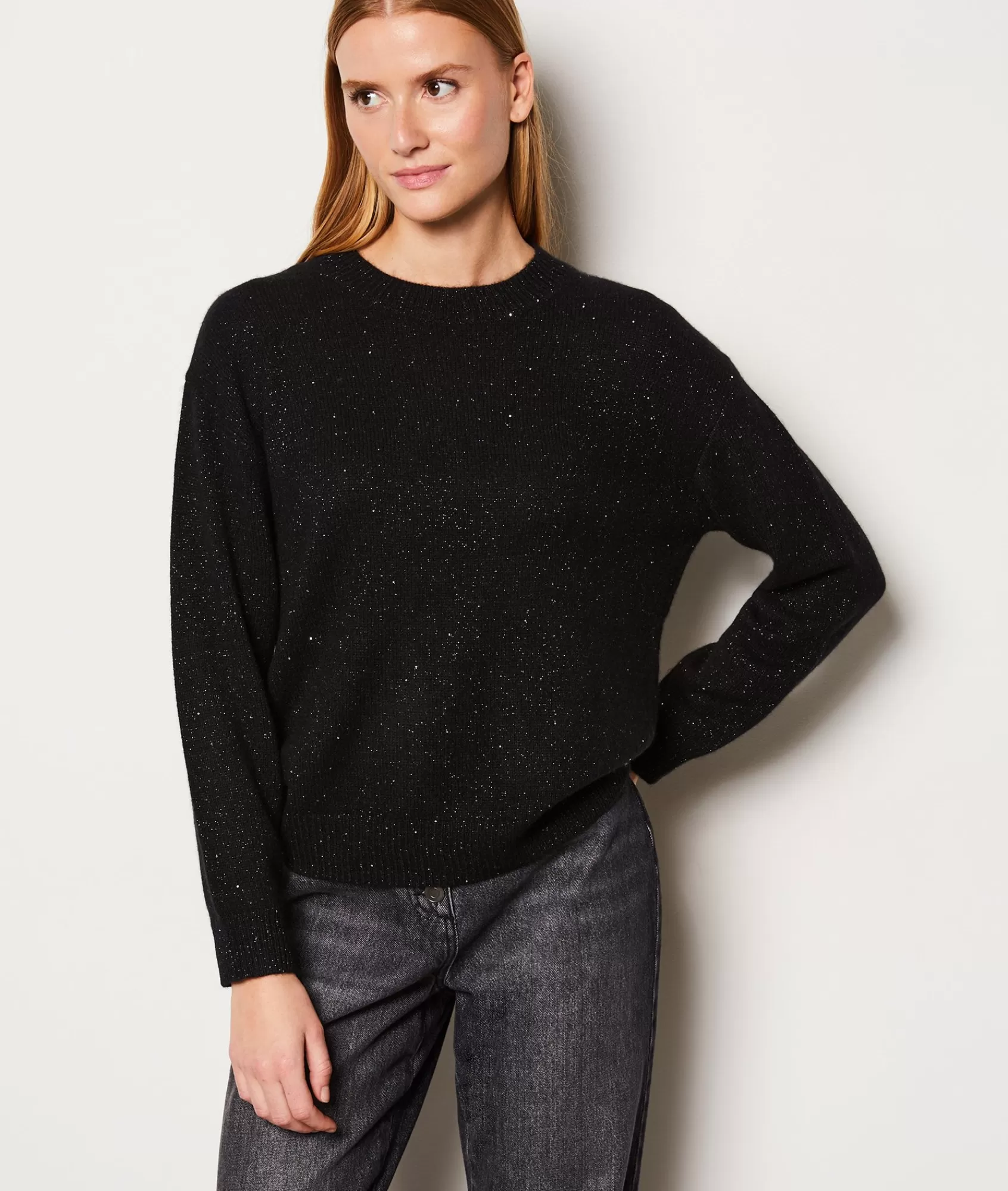 Etam Crewnecks>Pull cachemire  à paillettes