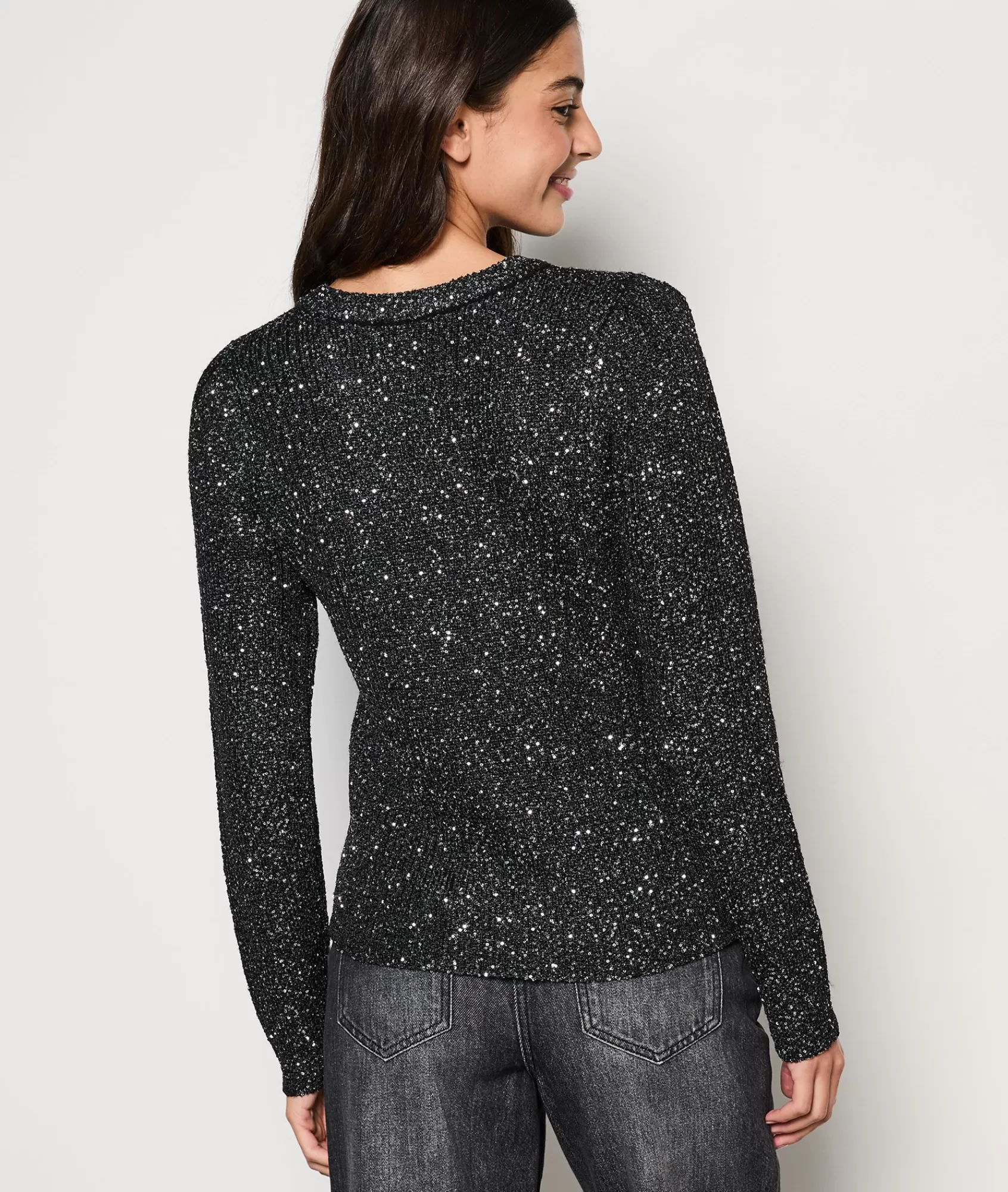 Etam Crewnecks>Pull col rond à paillettes