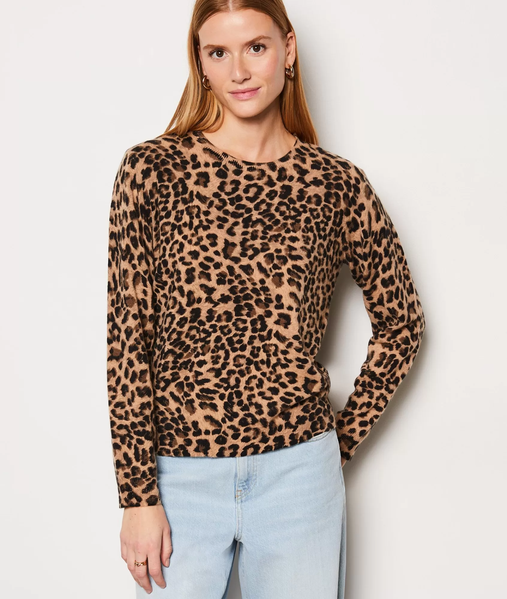 Etam Crewnecks>Pull col rond cachemire léopard