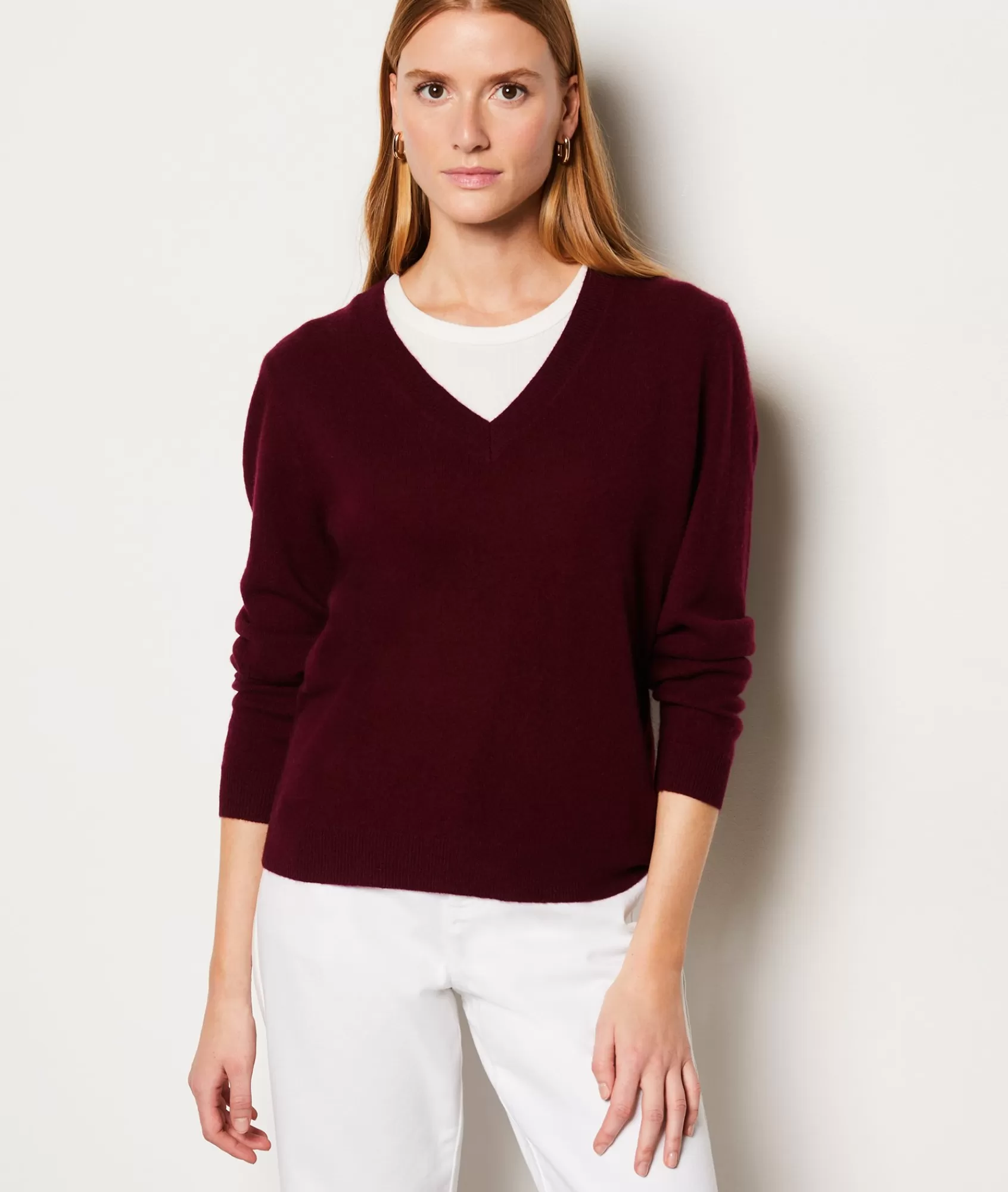 Etam V-necks>Pull col V 100% cachemire