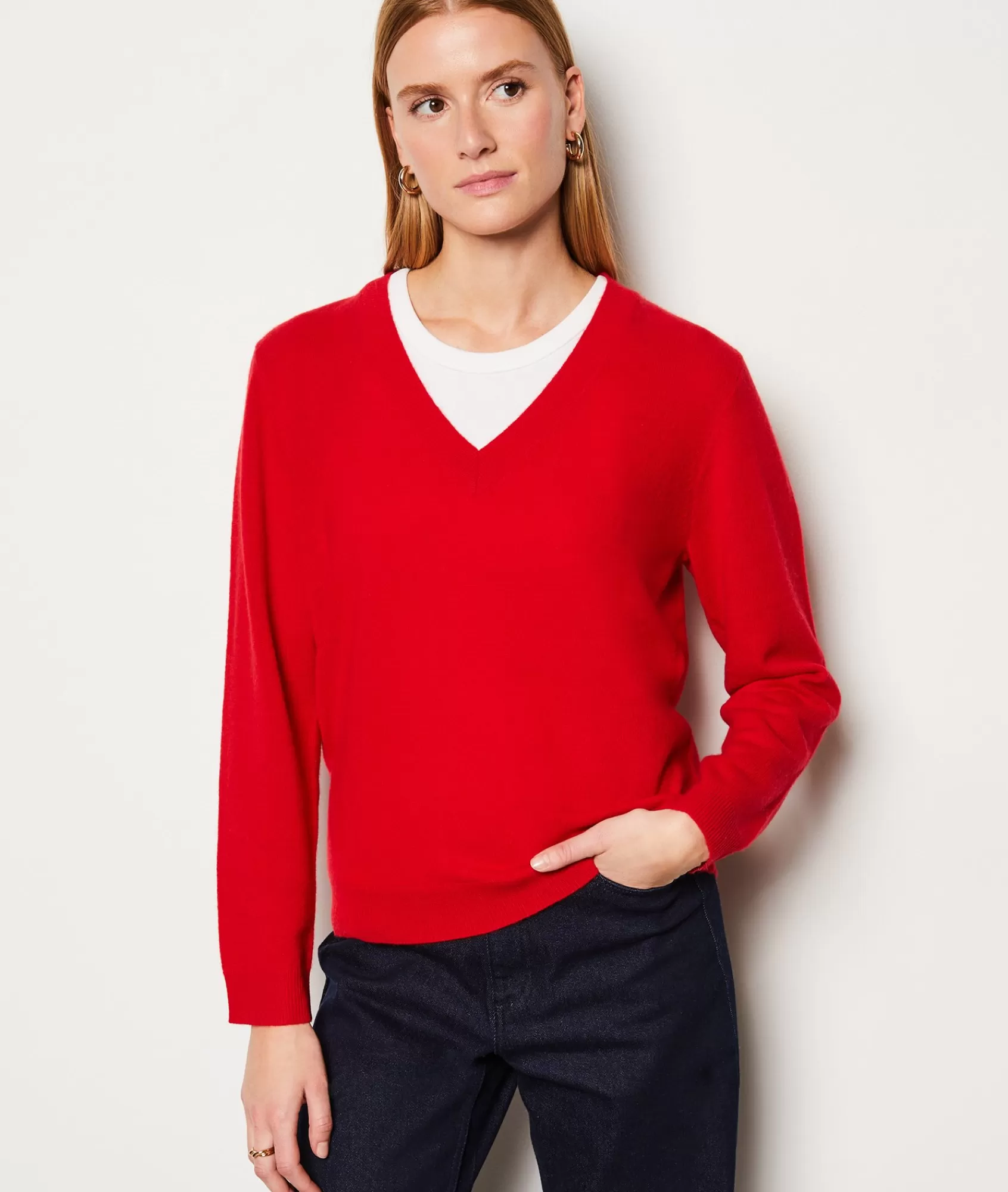 Etam V-necks>Pull col V 100% cachemire