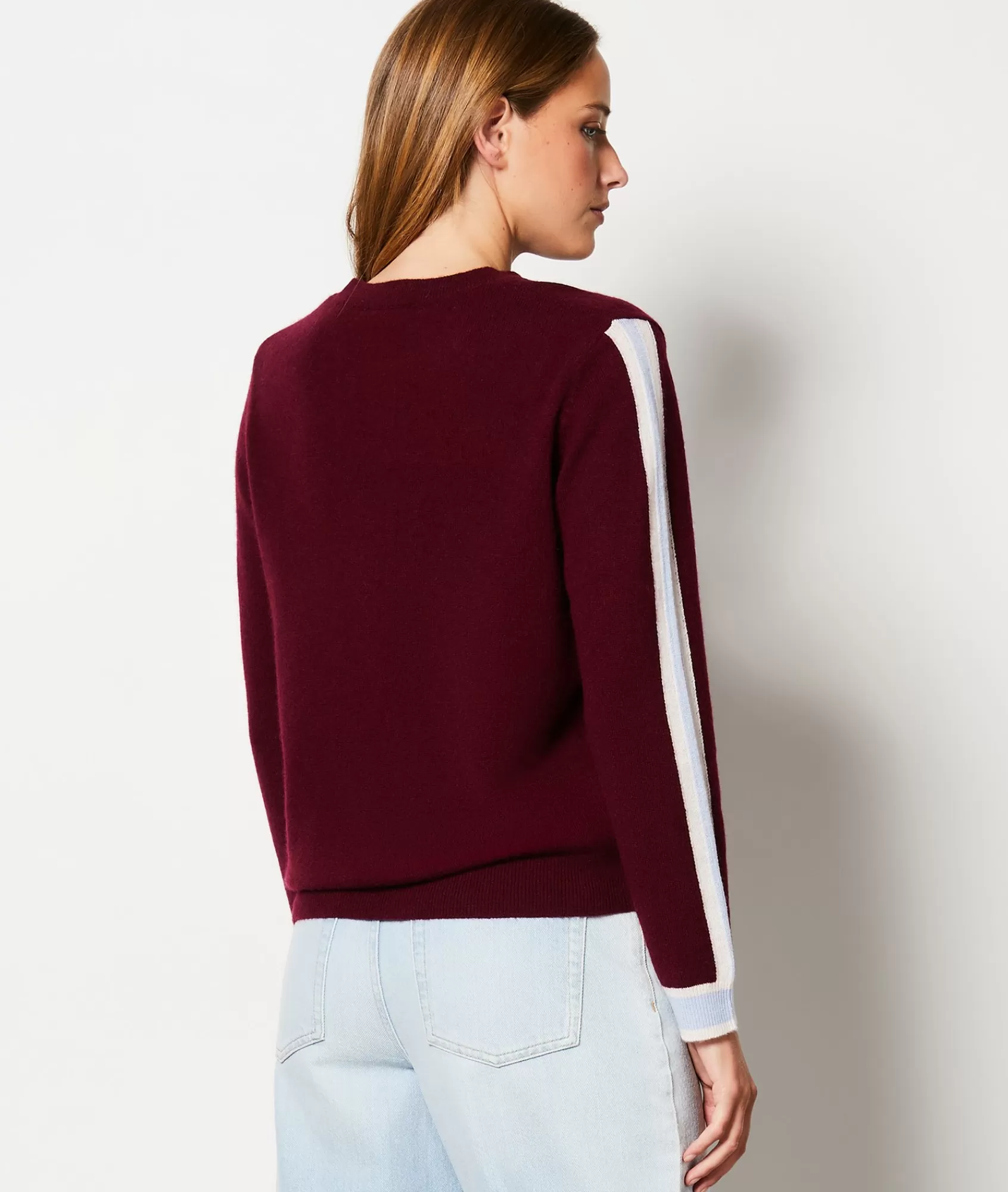 Etam Crewnecks>Pull en 100% cachemire avec détails sur les manches