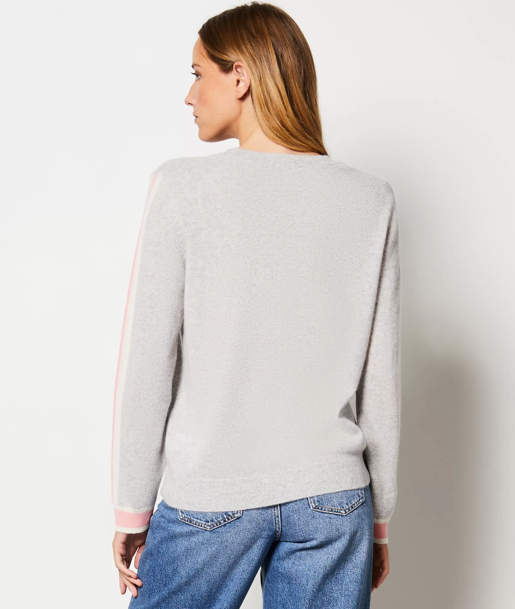 Etam Crewnecks>Pull en 100% cachemire avec détails sur les manches