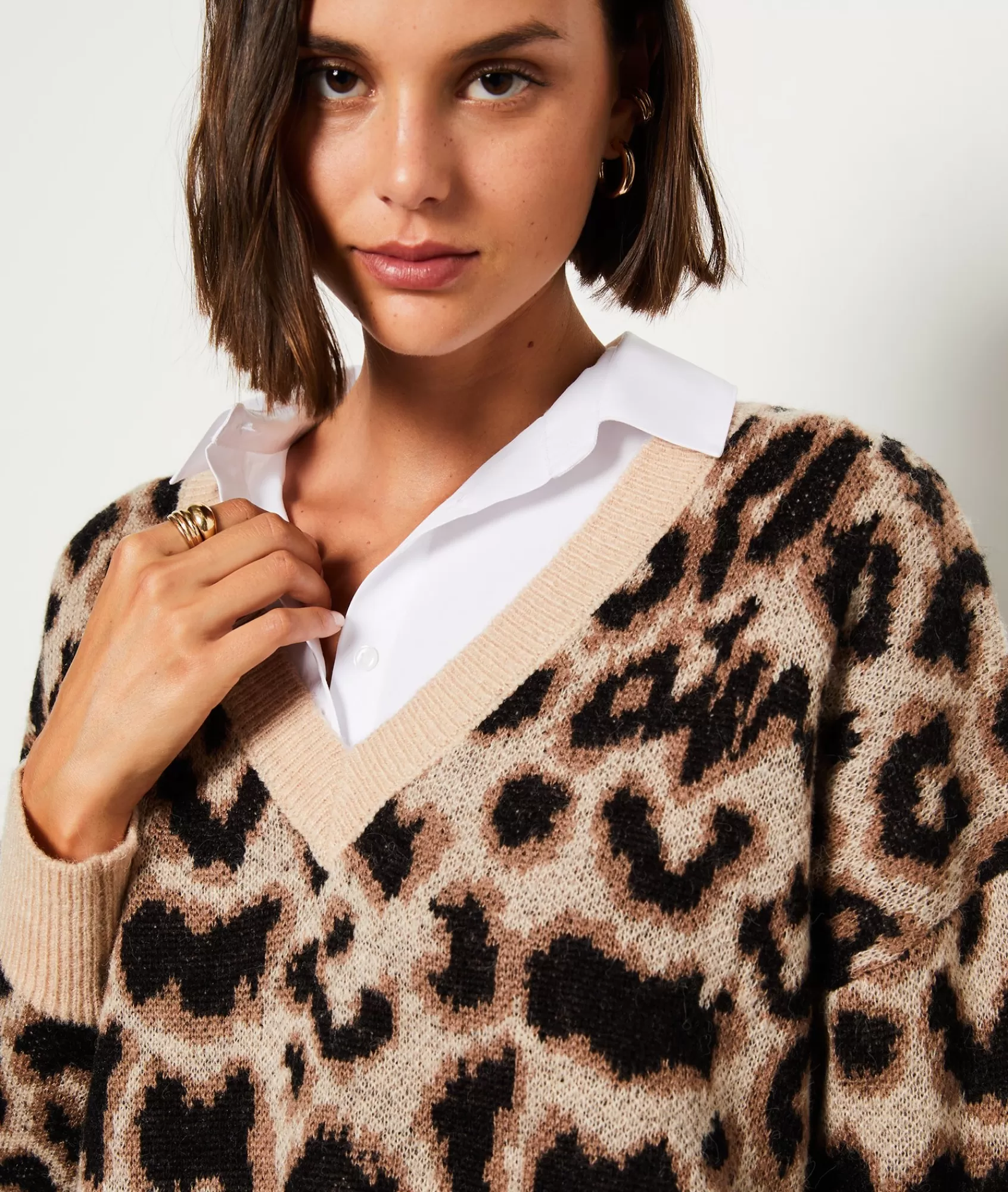 Etam V-necks>Pull imprimé col V
