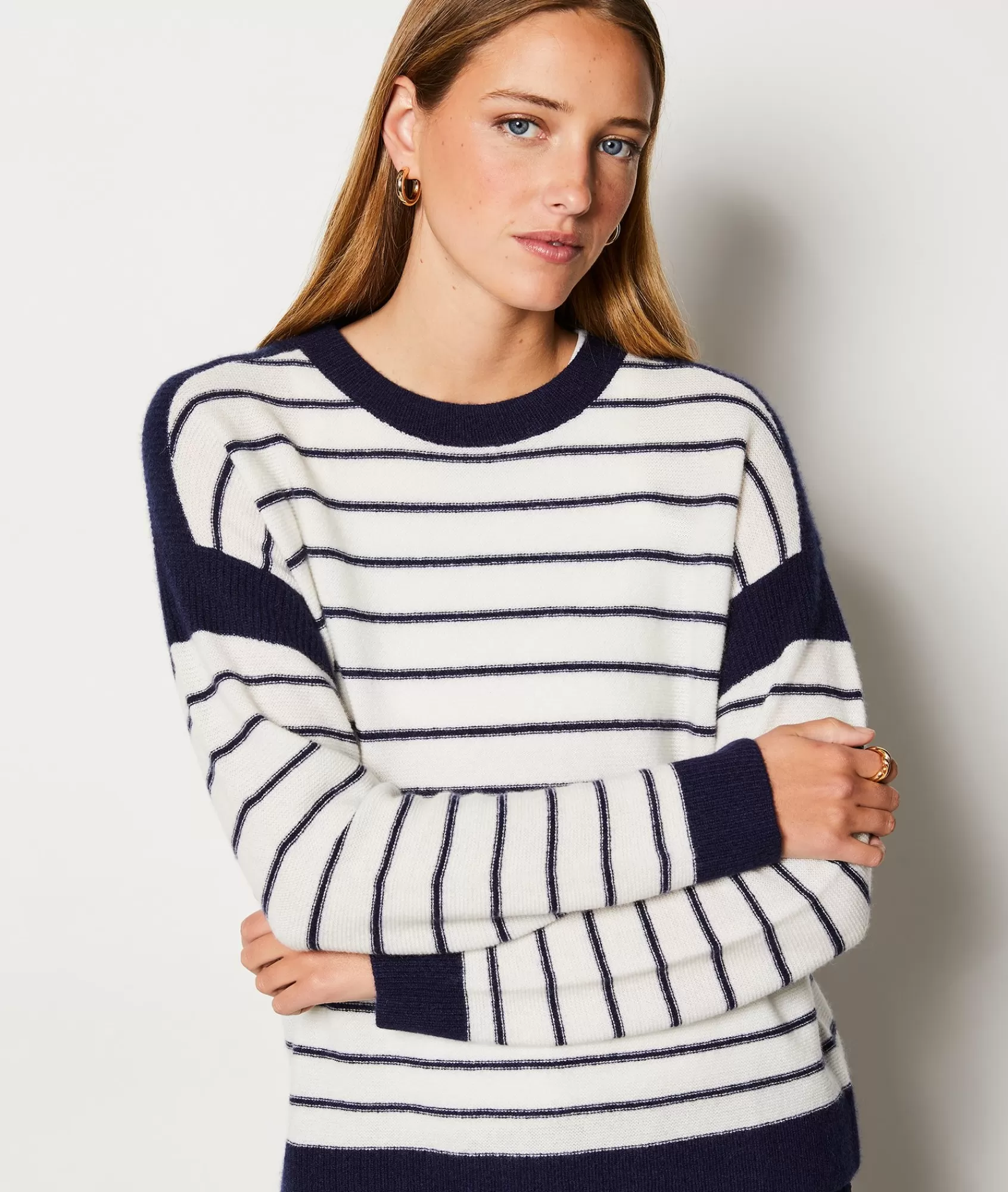 Etam Crewnecks>Pull marinière en cachemire