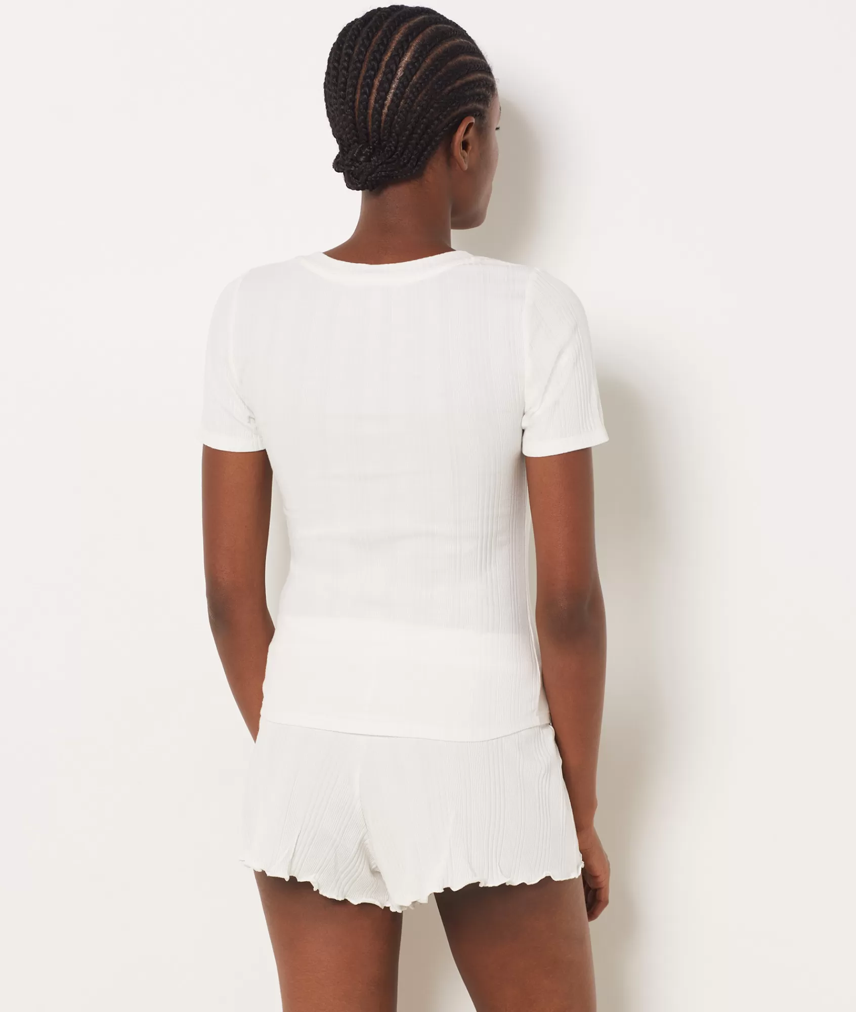 Etam Pyjama Tops>Ribbed Pajama T-Shirt