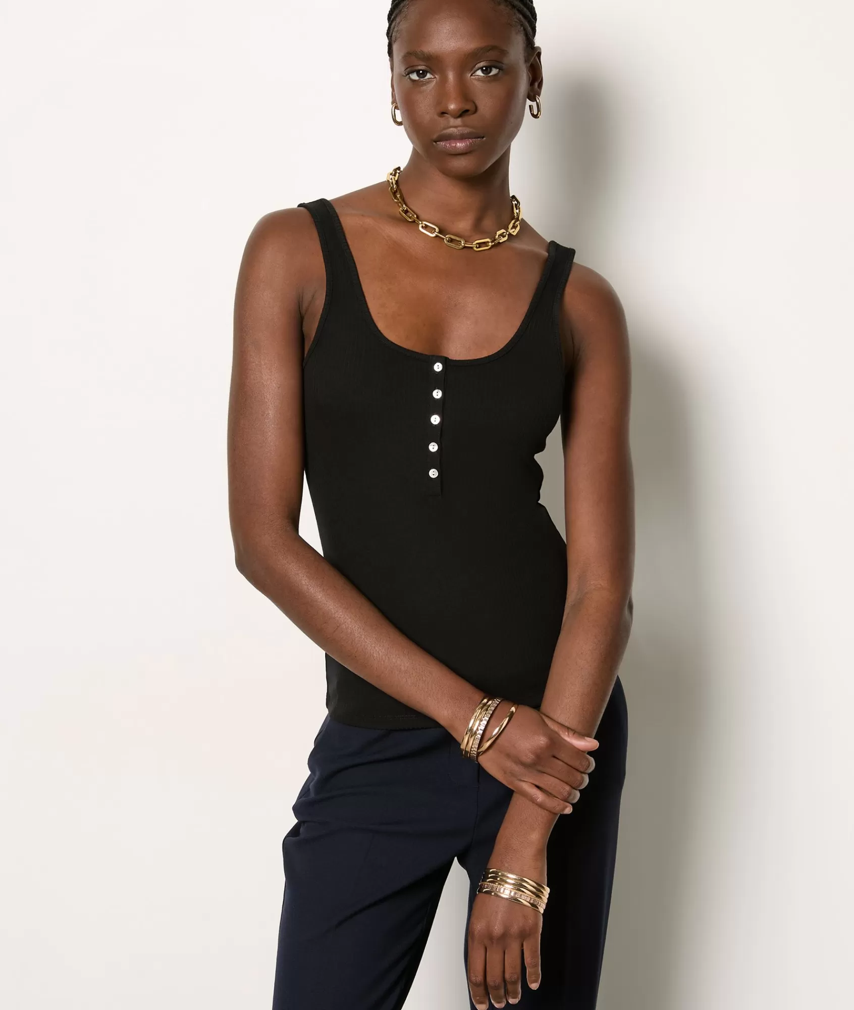Etam Tanks & Camis>Ribbed Tank Top