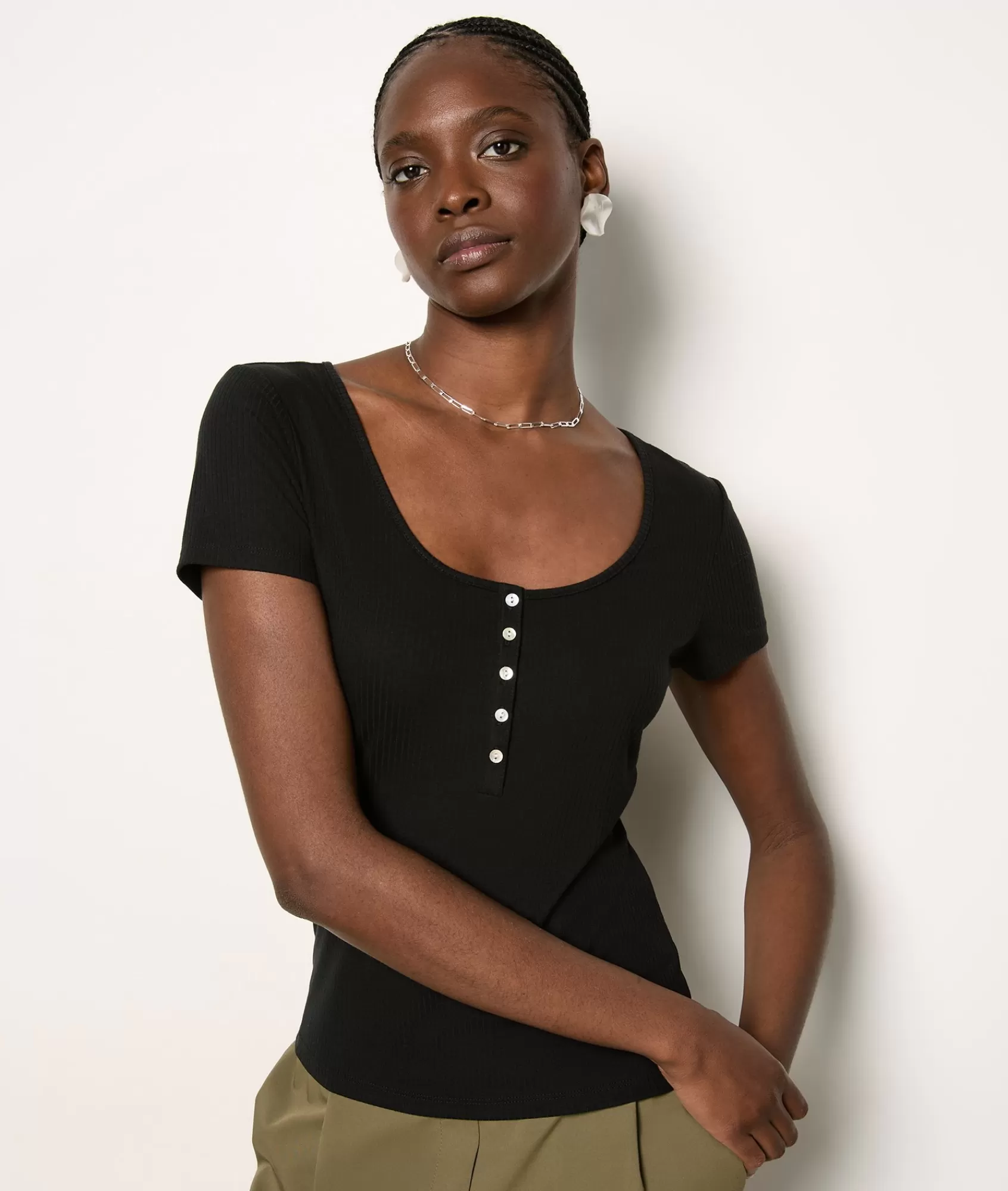 Etam T-shirts>Ribbed T-shirt