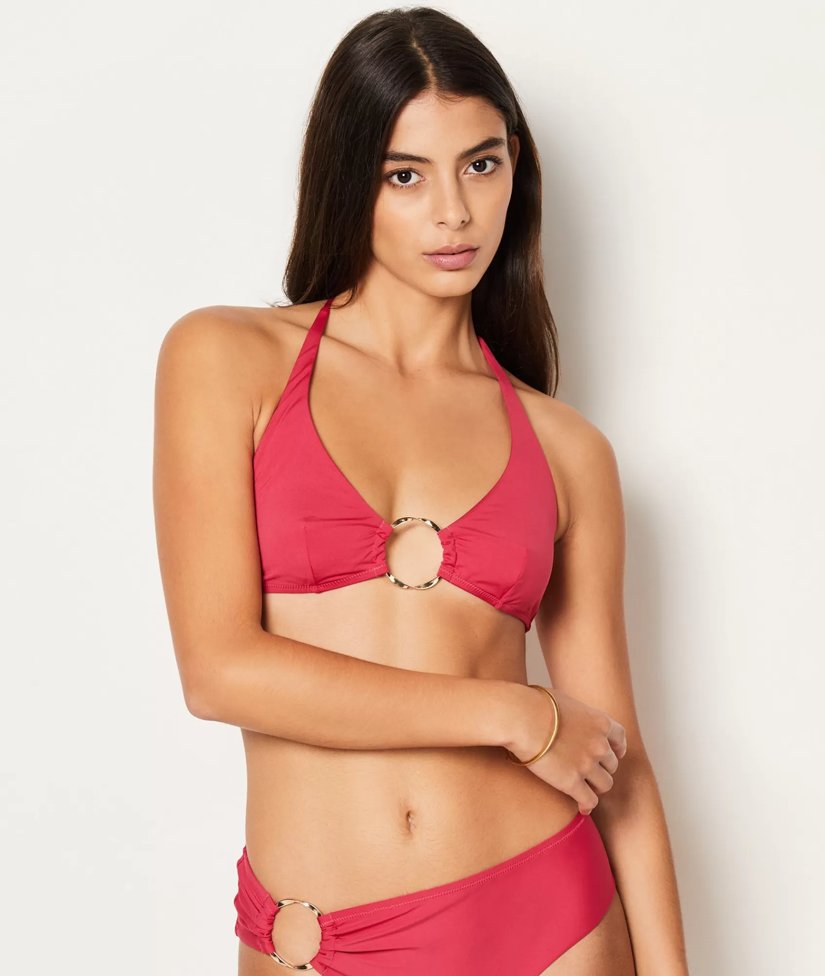 Etam Triangle Tops | More Responsible Swimwear>Ring Detail Triangle Bikini Top