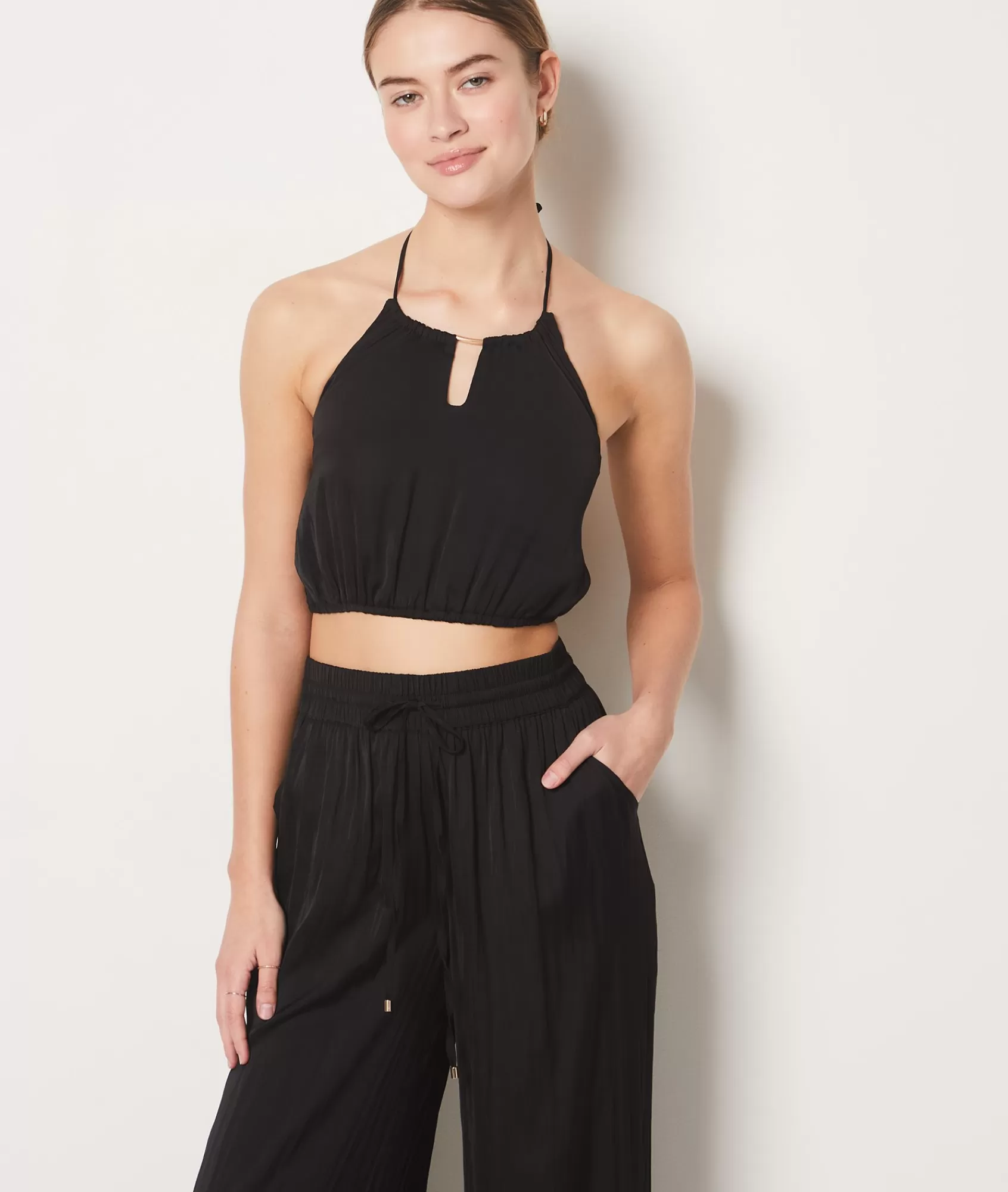 Etam Pyjama Tops>Satin Cropped Camisole