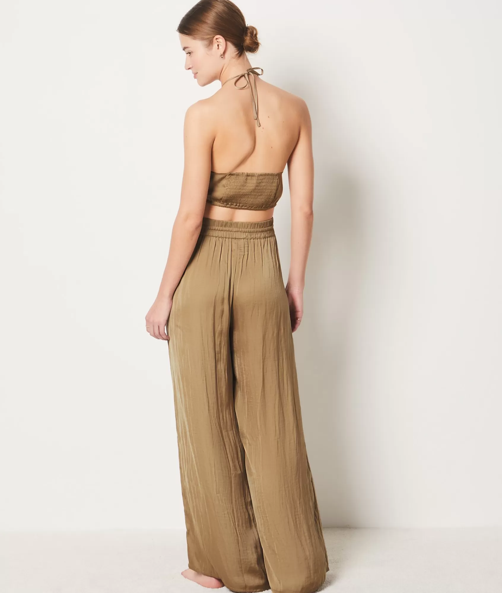 Etam Pyjama Tops>Satin Cropped Camisole