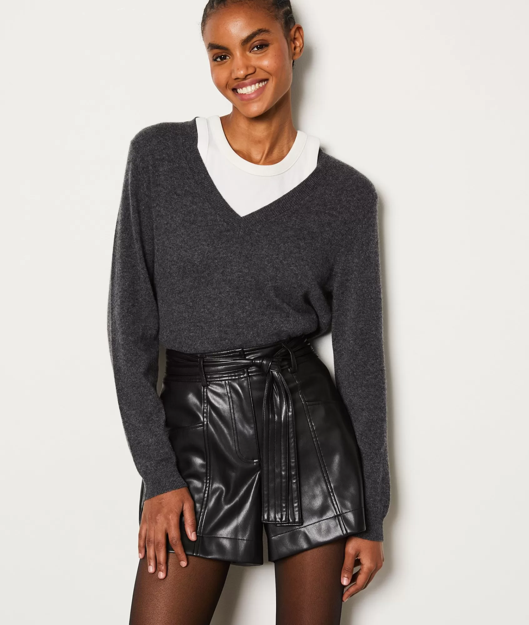 Etam Shorts>Short ceinturé effet cuir