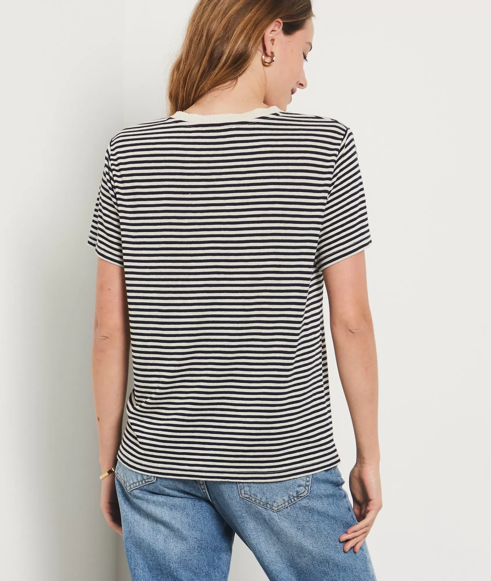 Etam T-shirts>Short-sleeved Breton T-shirt