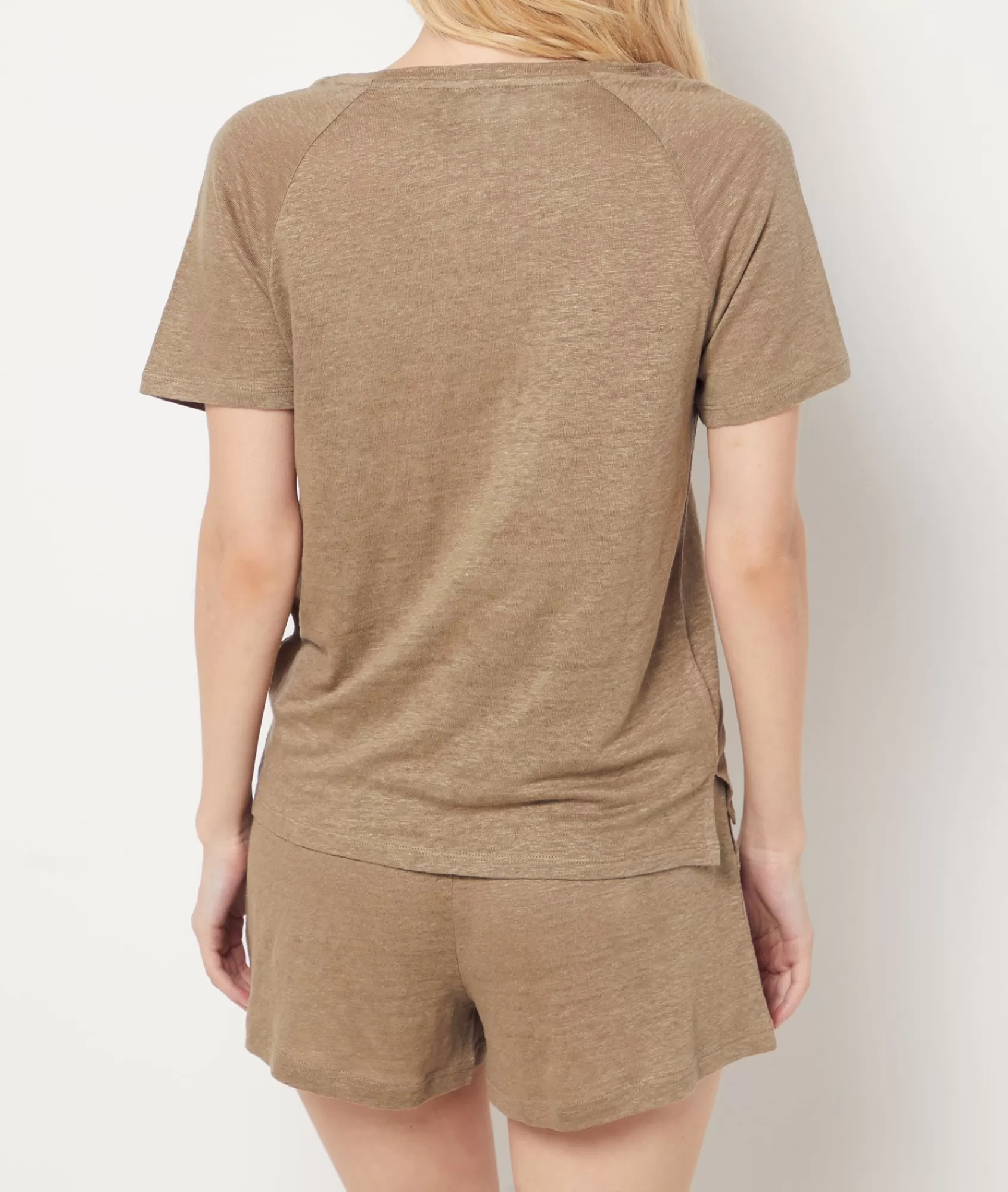 Etam Pyjama Tops>Short-sleeved T-shirt 100% linen